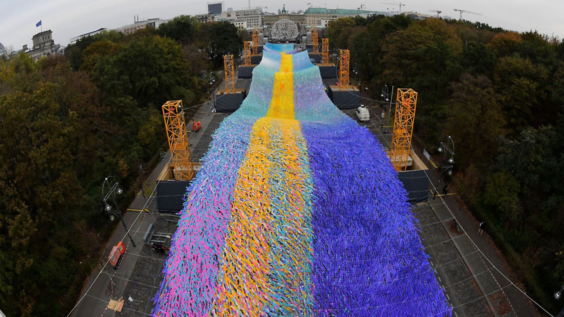 The installation "Visions in Motion" by artist Patrick Shearn. Photo: TOBIAS SCHWARZ/AFP via Getty Images - Credit: AFP via Getty Images