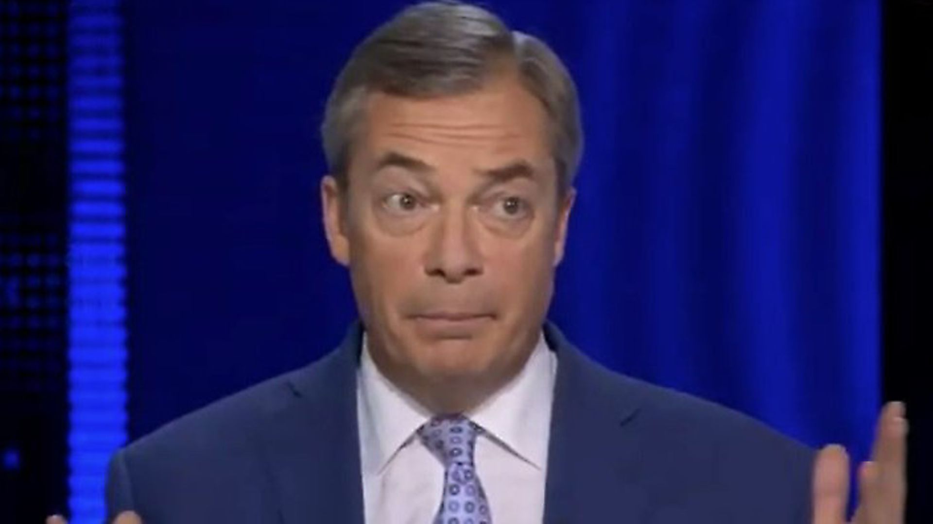 Nigel Farage appears on All Out Politics. Photograph: Sky News. - Credit: Archant