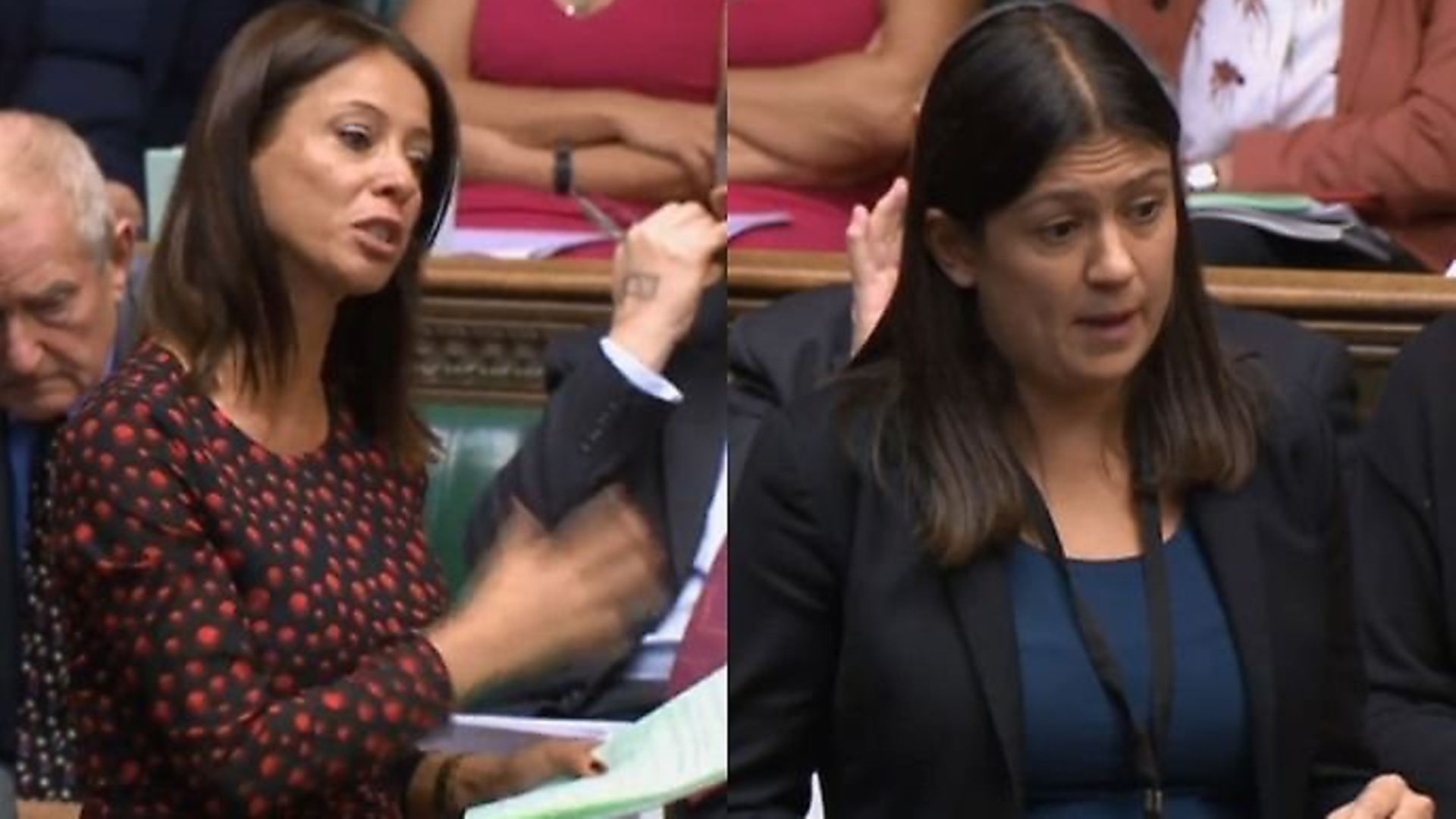 Gloria De Piero and Lisa Nandy in the House of Commons. Photograph: Parliament TV. - Credit: Archant