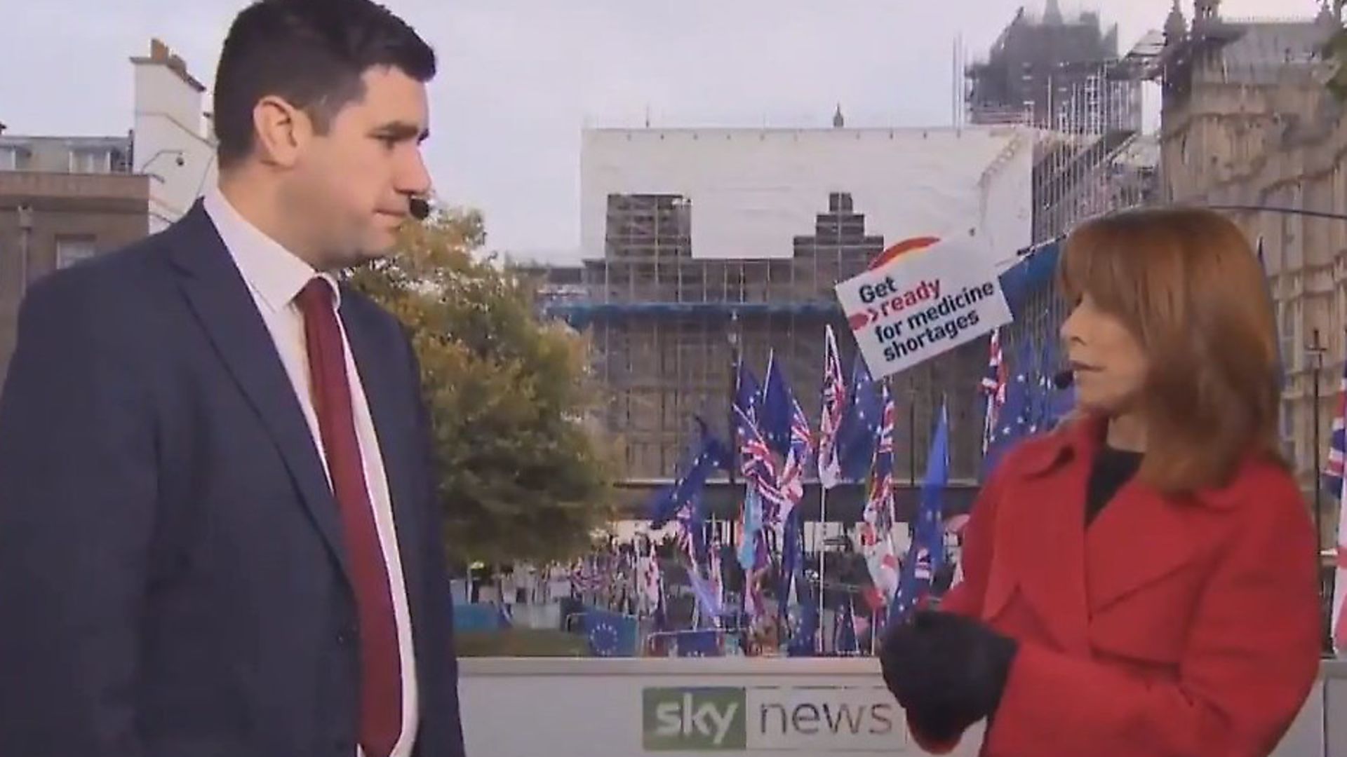 Richard Burgon appears on Sky News with Kay Burley. Photograph: Sky. - Credit: Archant