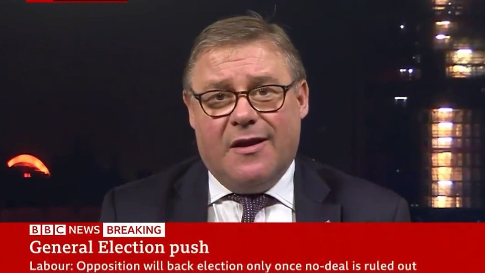Mark Francois appears on the news to talk about a general election. Photograph: BBC News. - Credit: Archant
