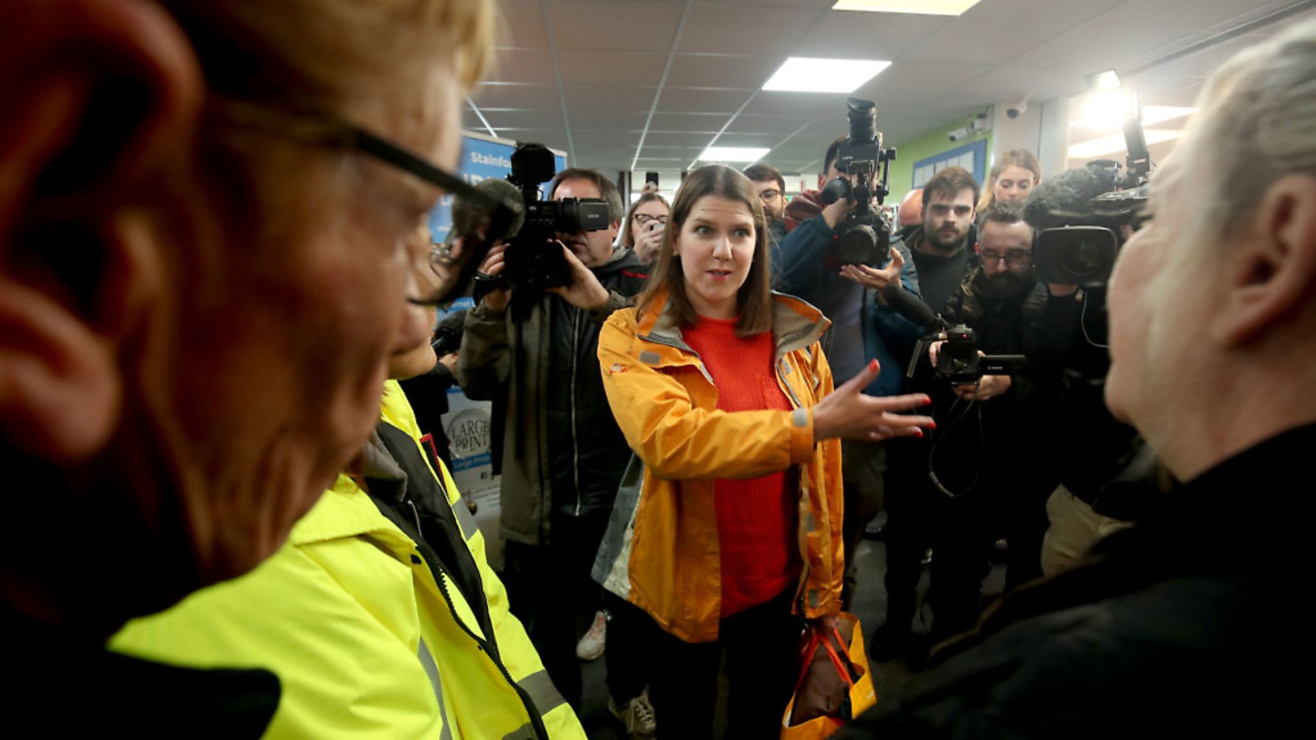 Liberal Democrats leader Jo Swinson with campaigner. Photograph: Aaron Chown/PA Wire. - Credit: PA