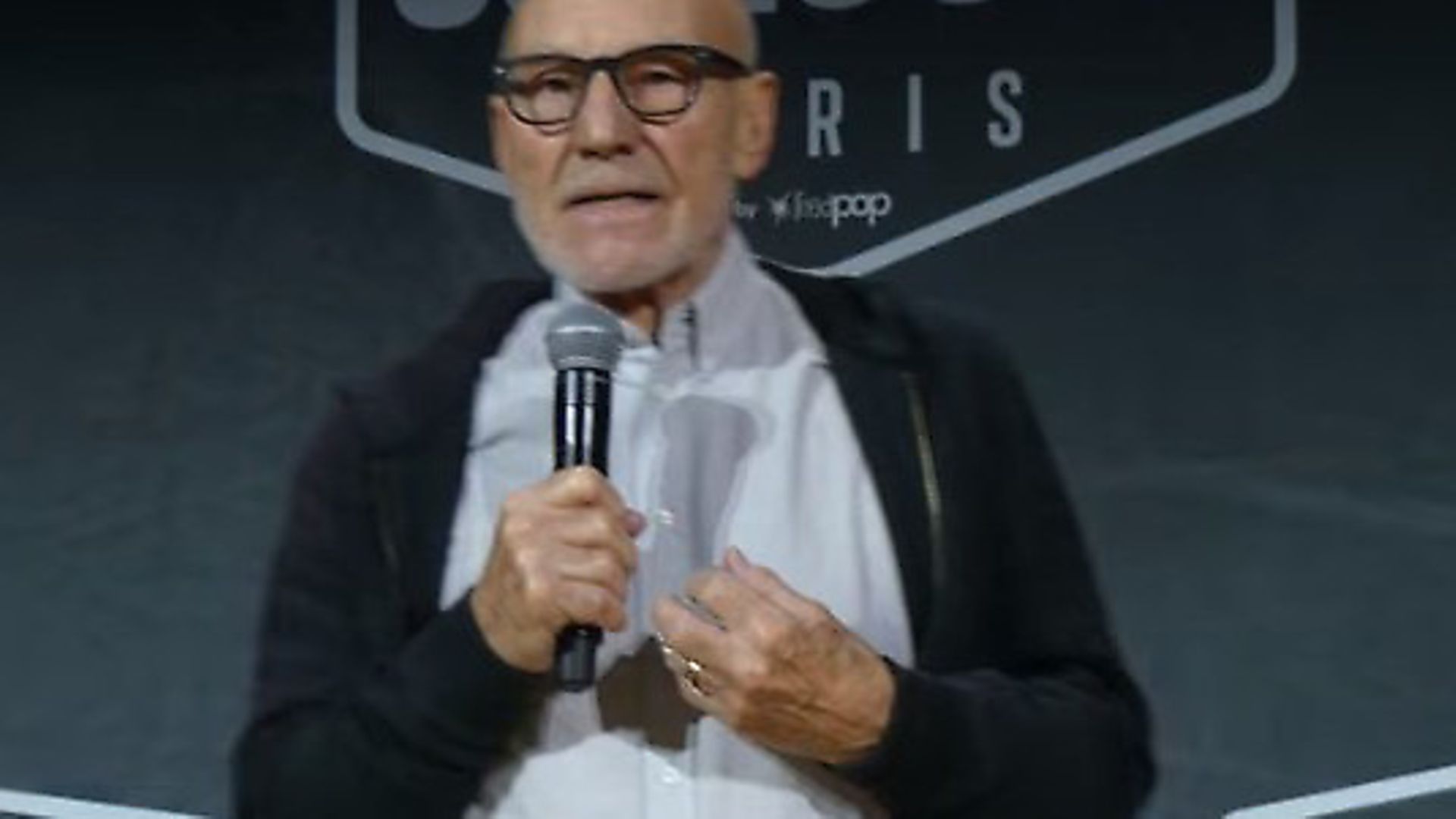 Sir Patrick Stewart at Comic-Con in Paris. Photograph: YouTube. - Credit: Archant
