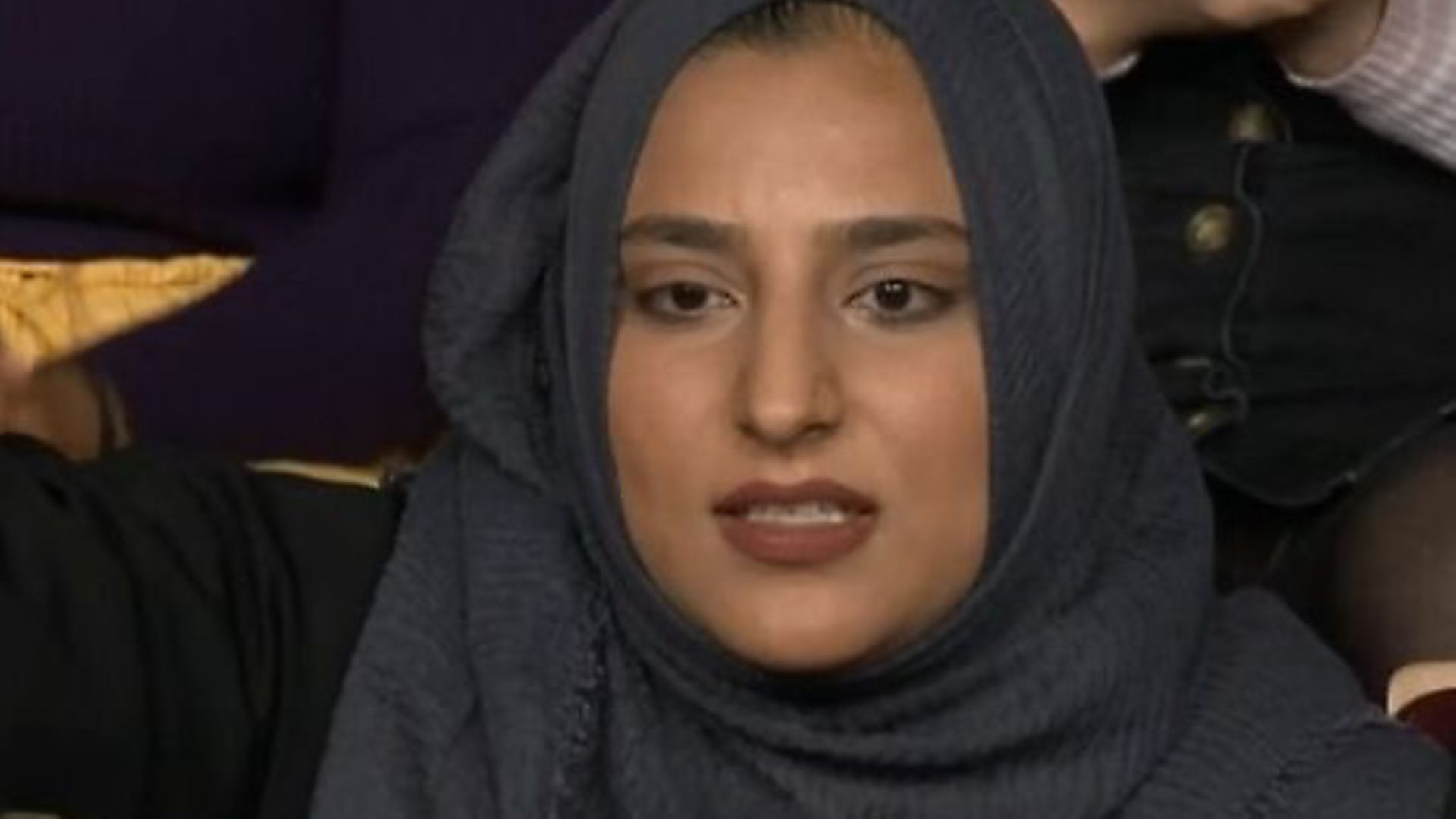 A member of the Question Time audience criticises Boris Johnson's remarks about Muslims. Photograph: BBC. - Credit: Archant