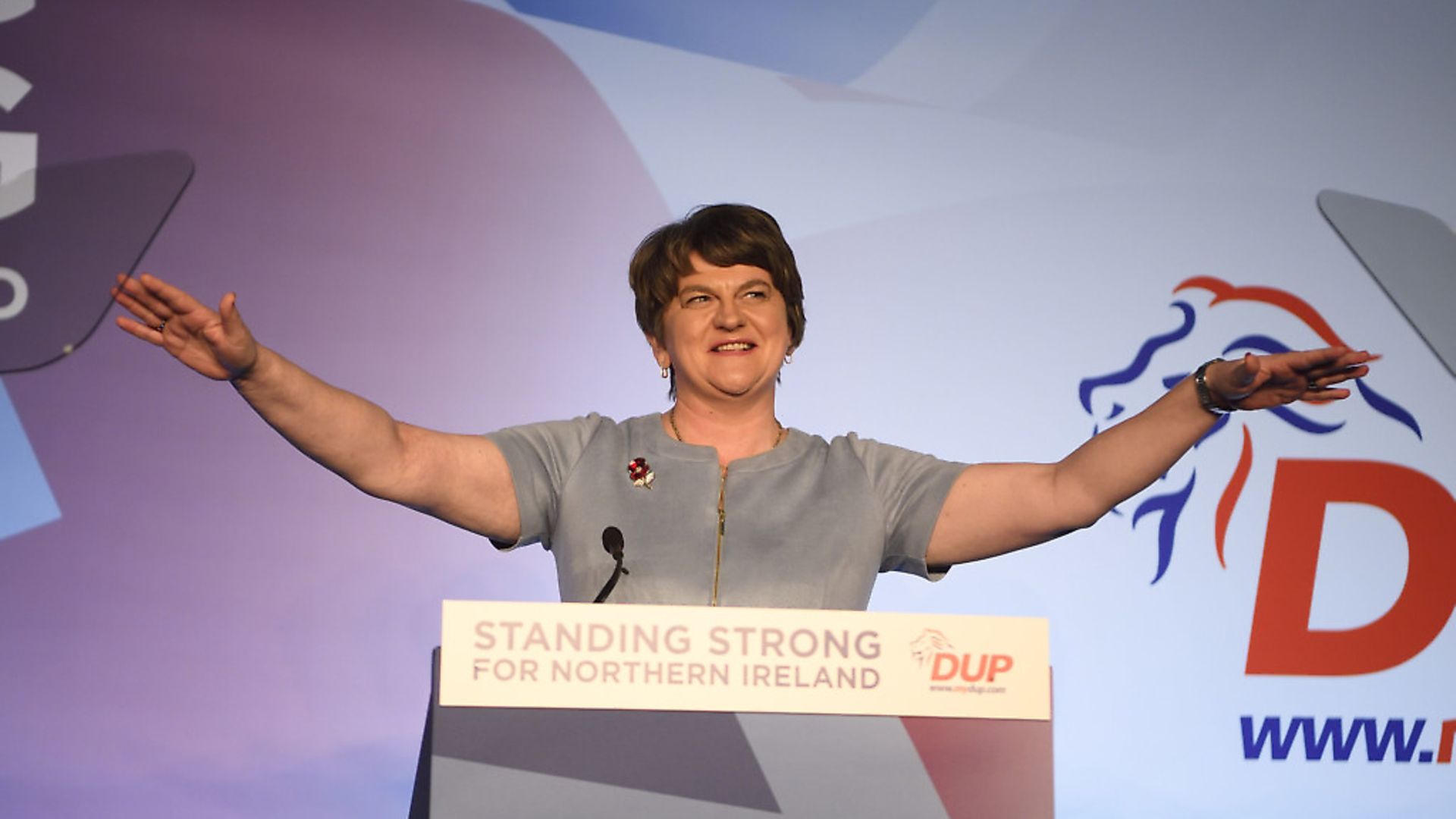 Arlene Foster, Leader of the DUP during the DUP annual conference at the Crown Plaza Hotel in Belfast. PA Photo. Picture date: Saturday October 26, 2019. See PA story ULSTER Politics. Photo credit should read: Michael Cooper/PA Wire - Credit: PA