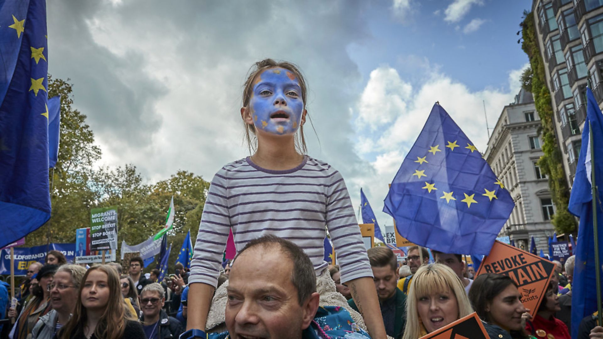 Protestors march towards Parliament Square demanding a final say on the government's Brexit deal.  (Photo by Kiran Ridley/Getty Images) - Credit: Getty Images