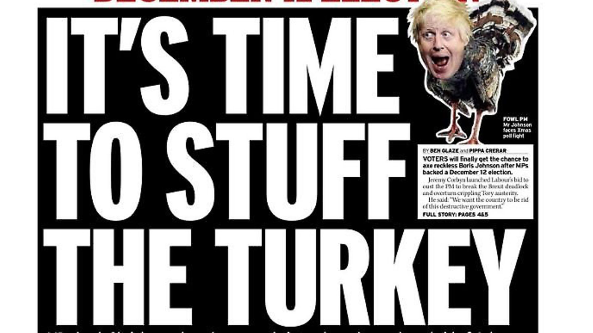 The Daily Mirror's front cover. Photograph: Twitter. - Credit: Archant