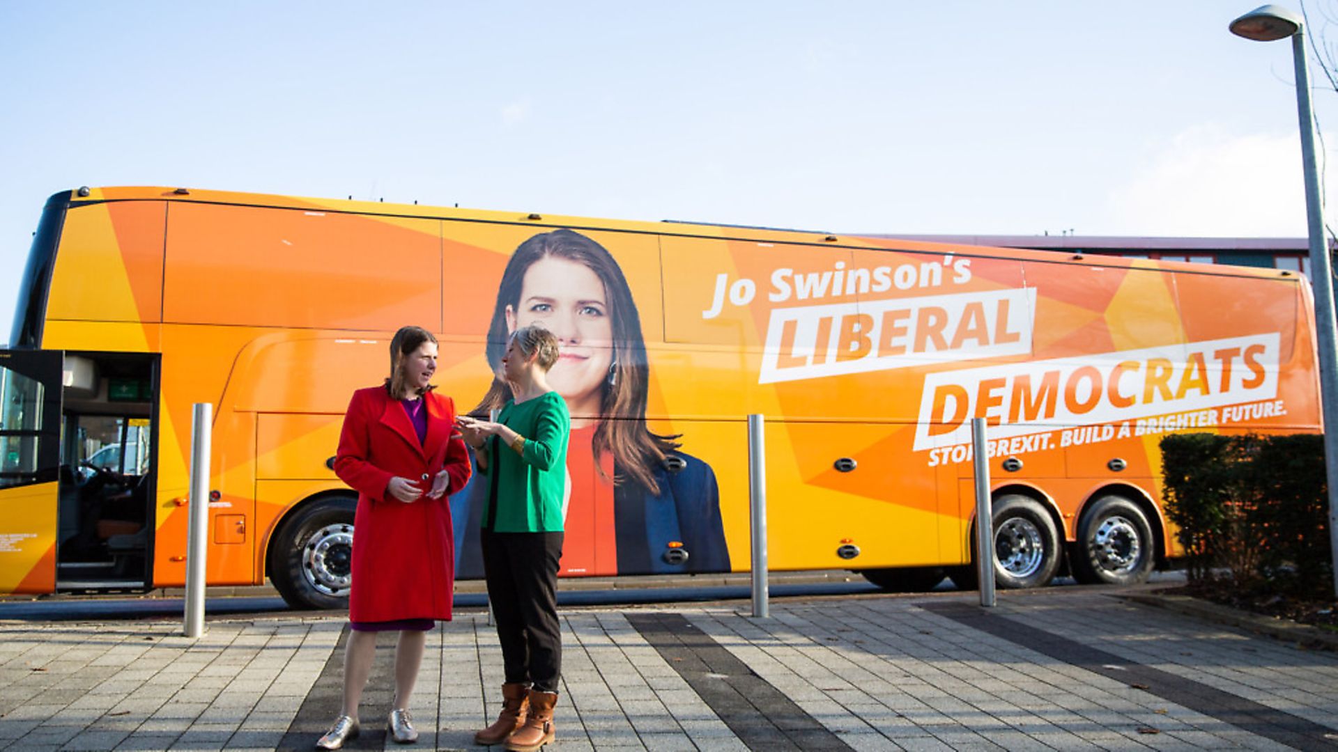 Liberal Democrat leader Jo Swinson with Lib Dem candidate for St Albans Daisy Cooper  in St Albans whilst on the General Election campaign trail.  Photo: Aaron Chown/PA Wire - Credit: PA