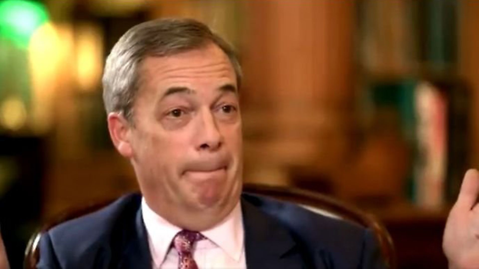 Brexit Party Nigel Farage on ITV. Photograph: ITV. - Credit: Archant