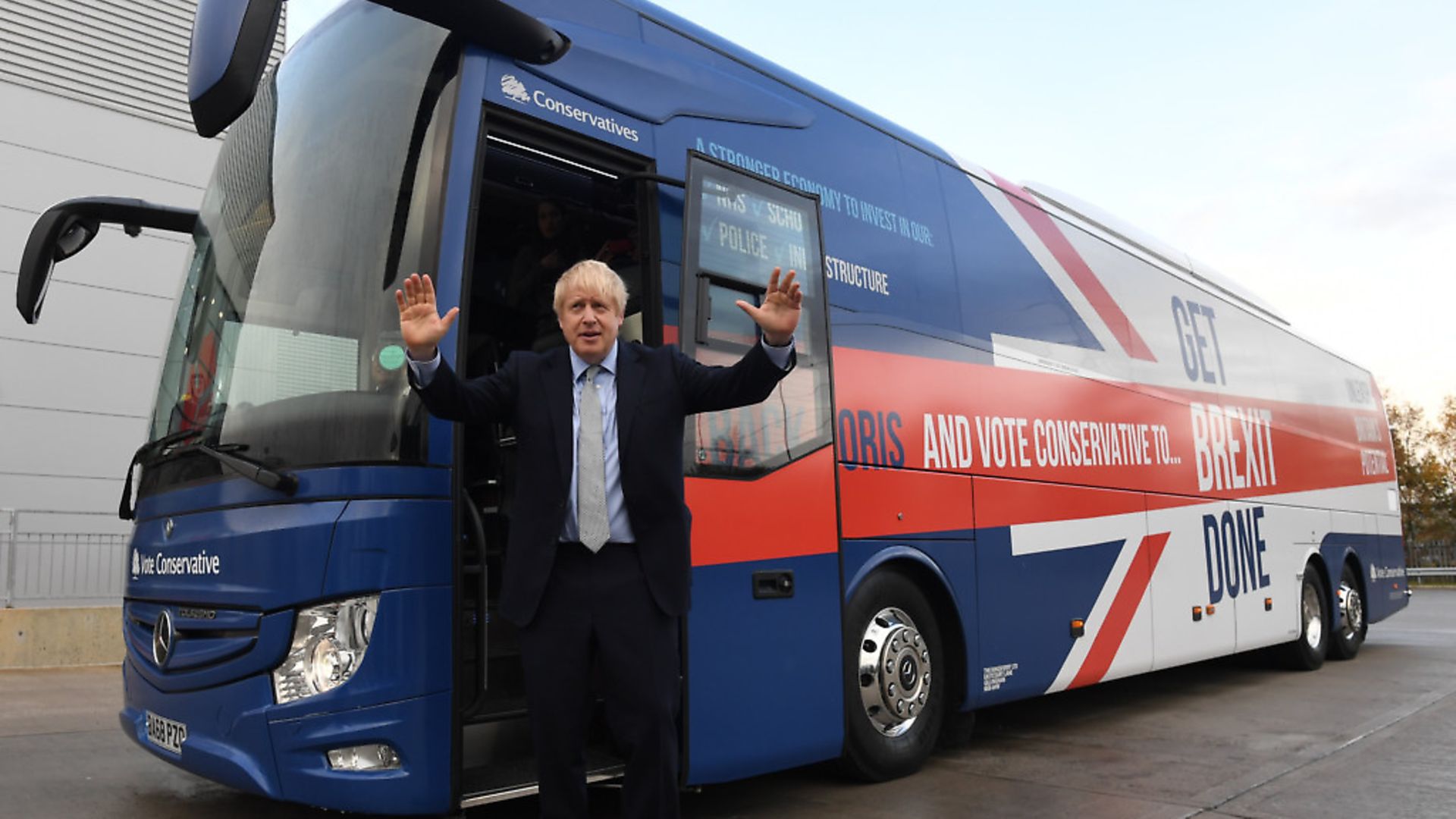 The Conservative Party have been branded 'Trumpian' and condemned by the UK's Society of Editors after banning a report from the Daily Mirror from their bus. Photo: Stefan Rousseau / PA - Credit: PA Wire/PA Images