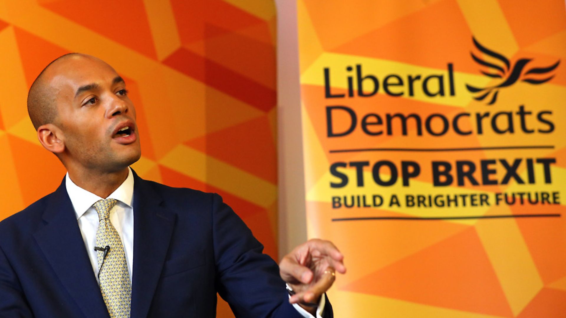 Chuka Umunna gives a speech on behalf of the Lib Dems. Photograph: Aaron Chown/PA. - Credit: PA Wire/PA Images