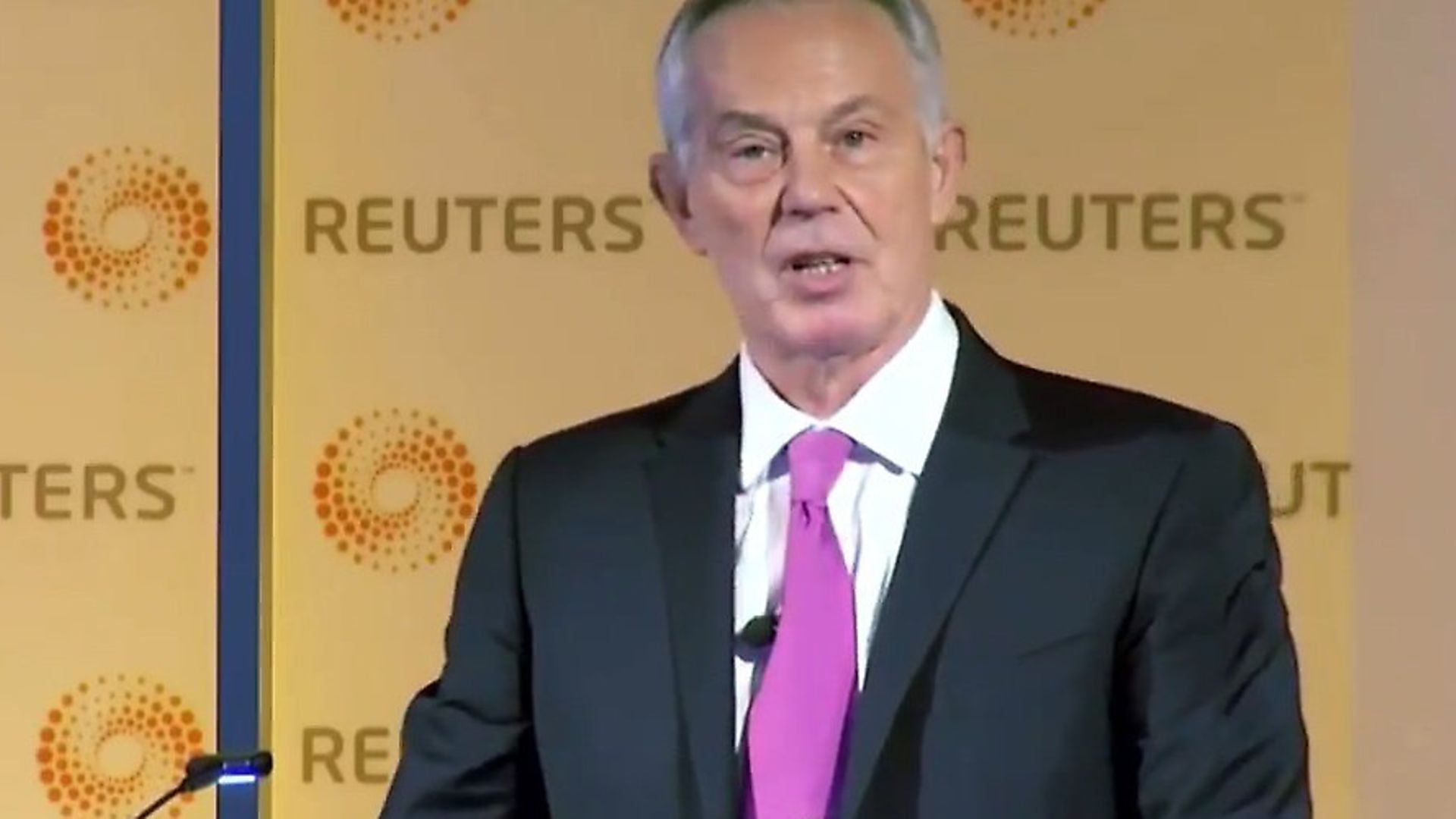 Tony Blair gives a speech ahead of the general election. Photograph: Twitter. - Credit: Archant