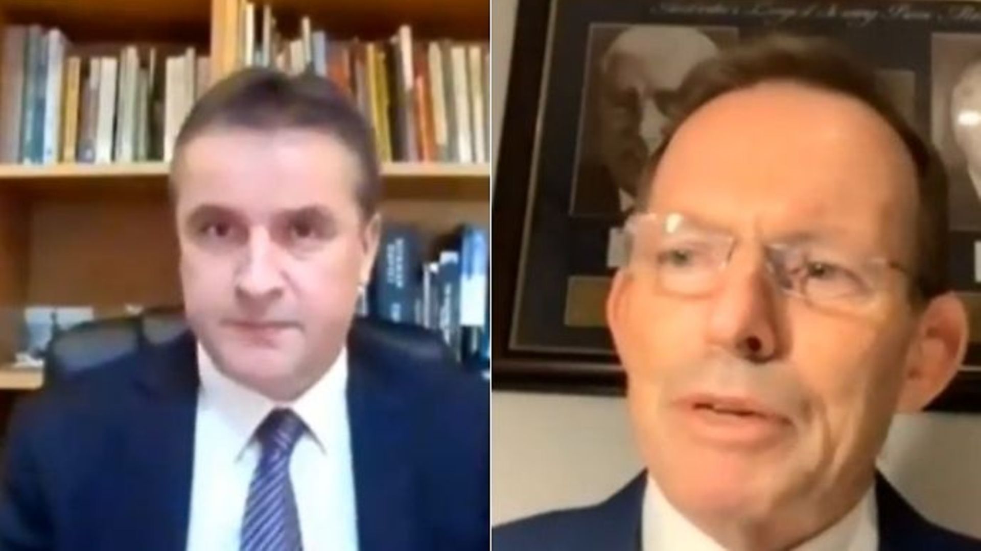 The SNP's Angus Brendan MacNeil (L) and Britain newest trade envoy Tony Abbott - Credit: Parliamentlive.tv