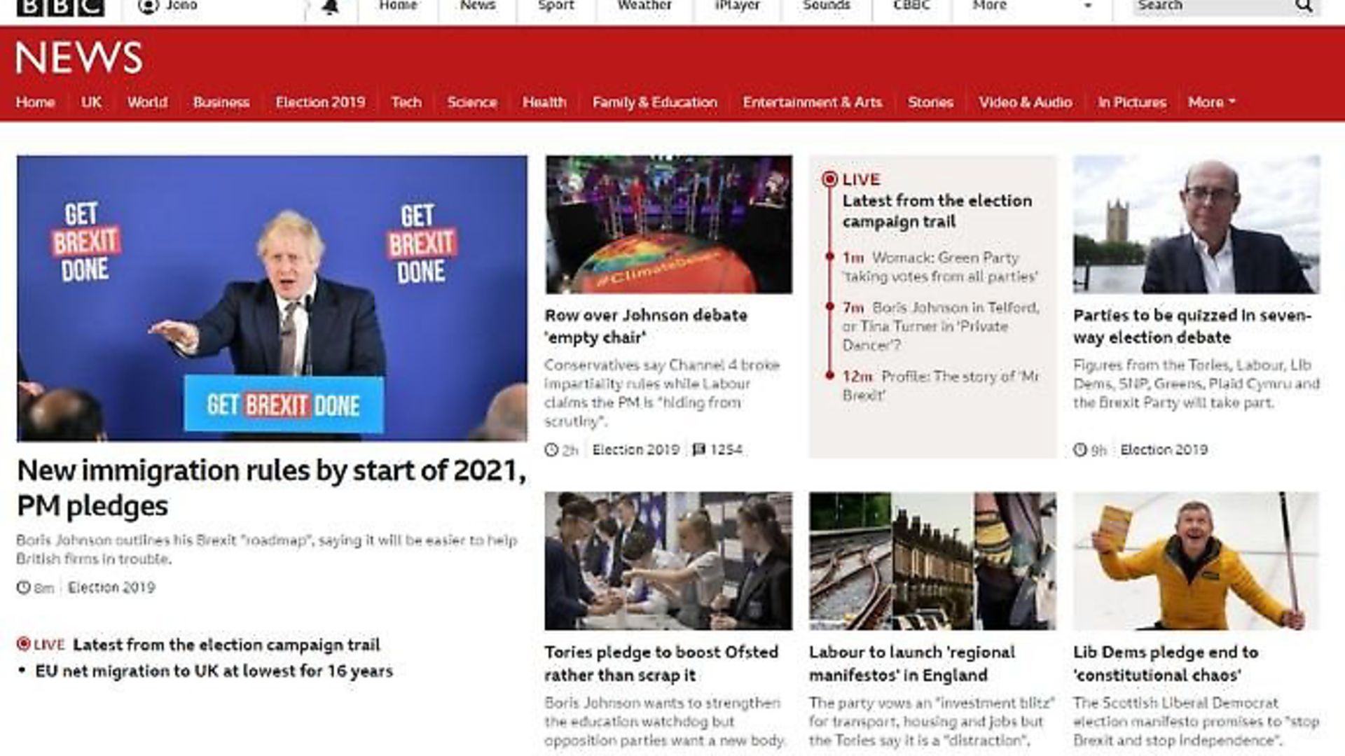 The homepage of the BBC News website. Photograph: BBC. - Credit: Archant