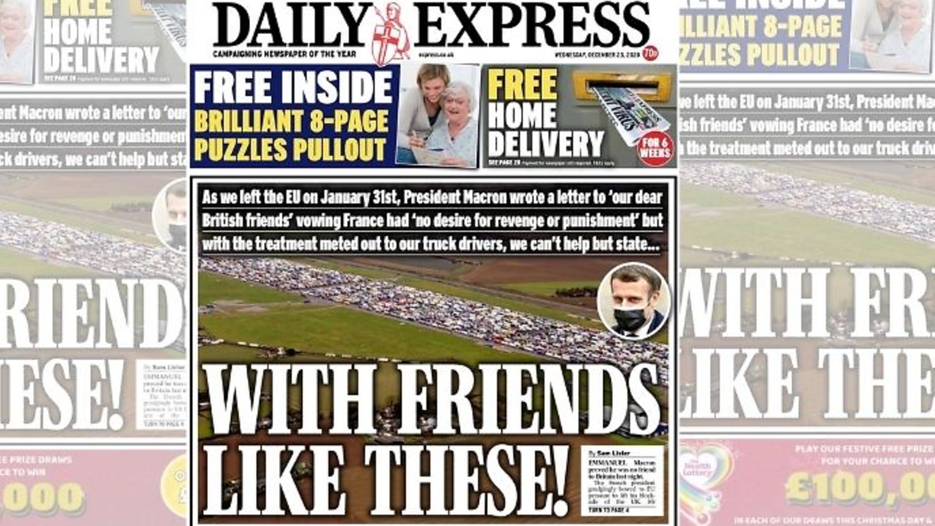 Daily Express front page - Credit: Twitter