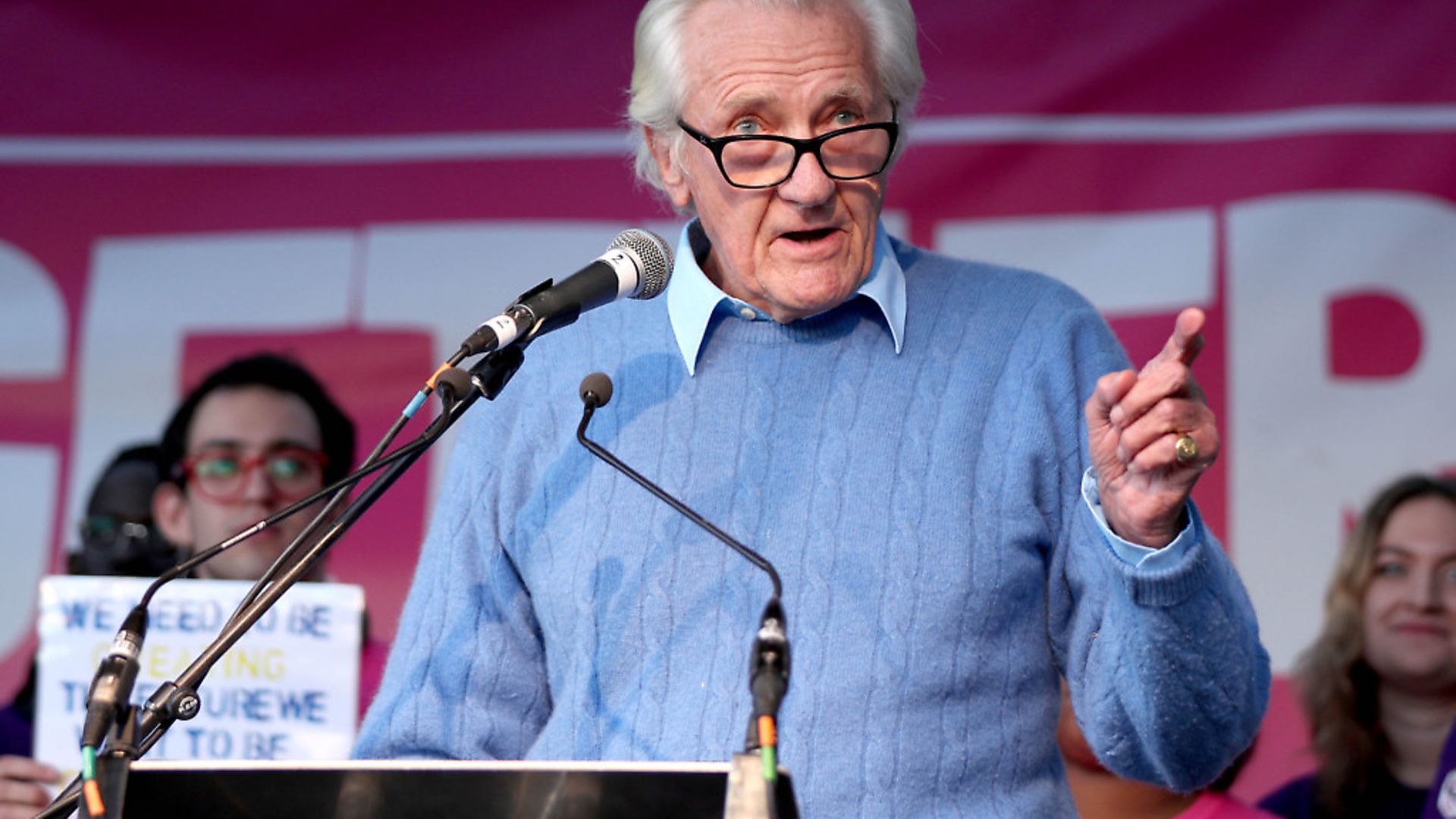 Lord Michael Heseltine, on stage during the People's Vote rally. Photograph: Yui Mok/PA Wire. - Credit: PA