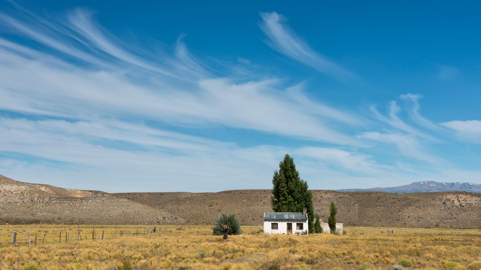 A house in the Pampas lowlands of Chubut, in Argentina - Credit: Universal Images Group via Getty