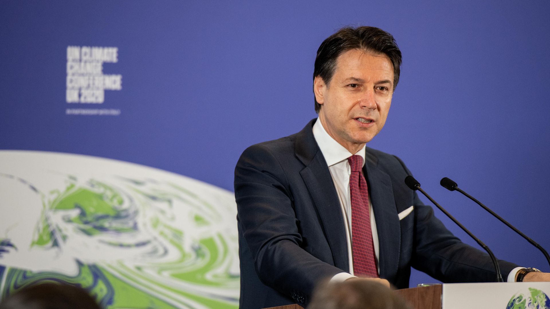Italian Prime Minister Giuseppe Conte at the launch of the next COP26 UN Climate Summit at the Science Museum, London. - Credit: PA
