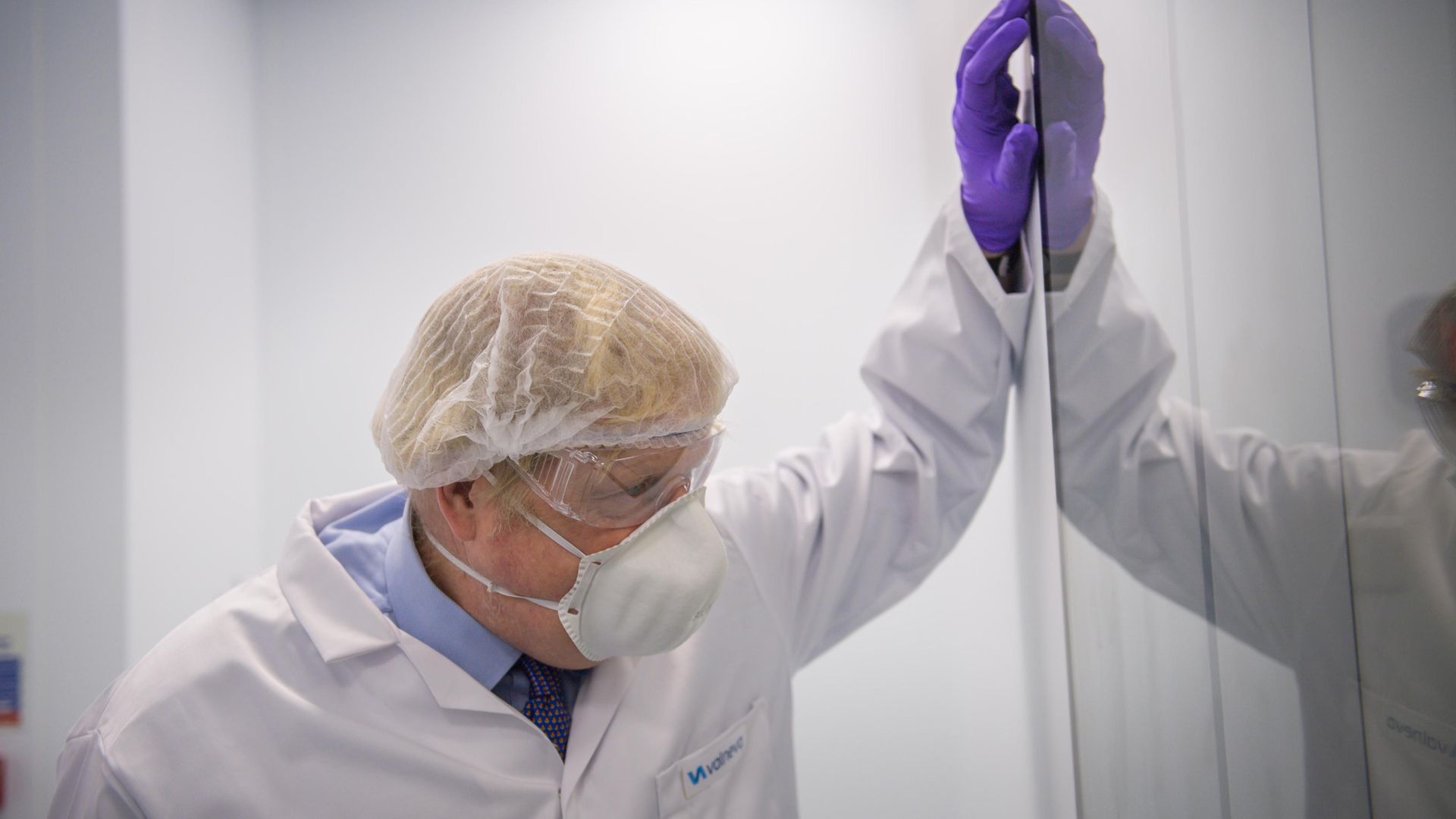 Prime Minister Boris Johnson visiting the French biotechnology laboratory Valneva in Livingston - Credit: PA