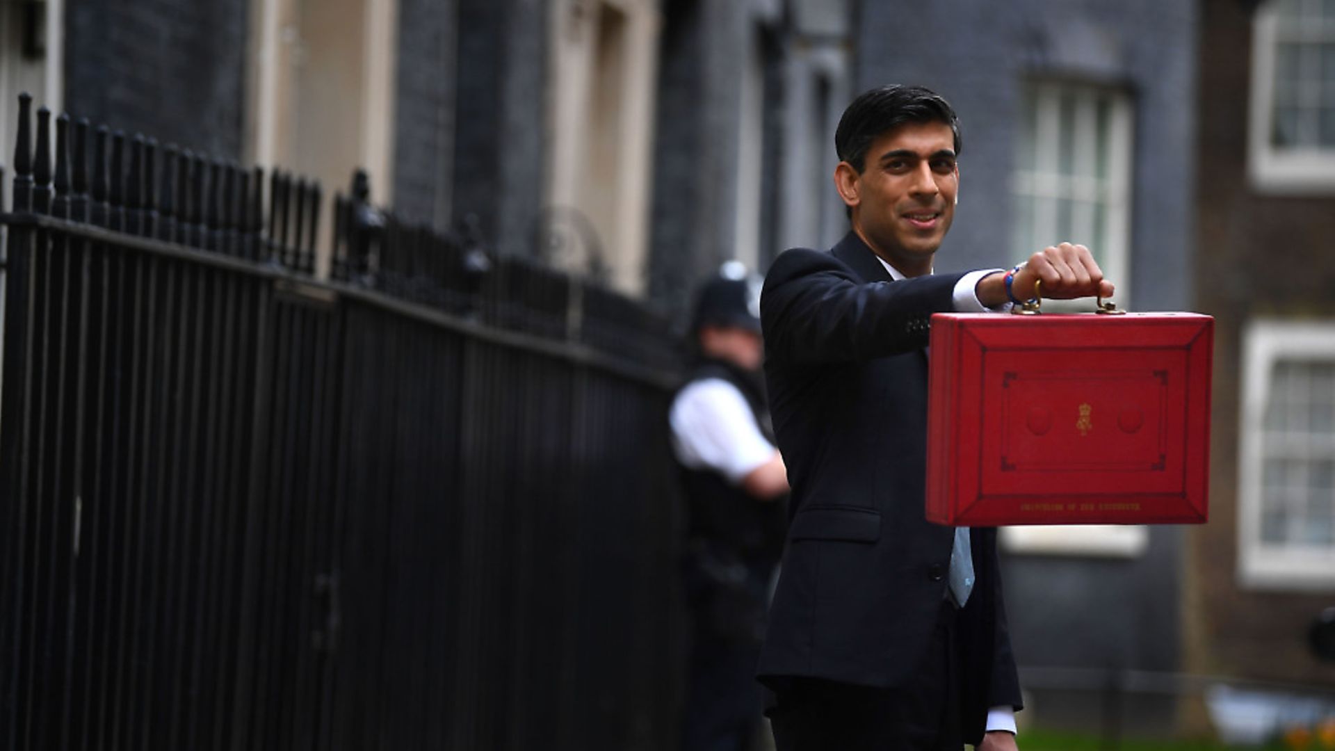 Chancellor Rishi Sunak outside 11 Downing Street, London, before heading to the House of Commons to deliver his Budget. Photograph: Victoria Jones/PA Wire. - Credit: PA