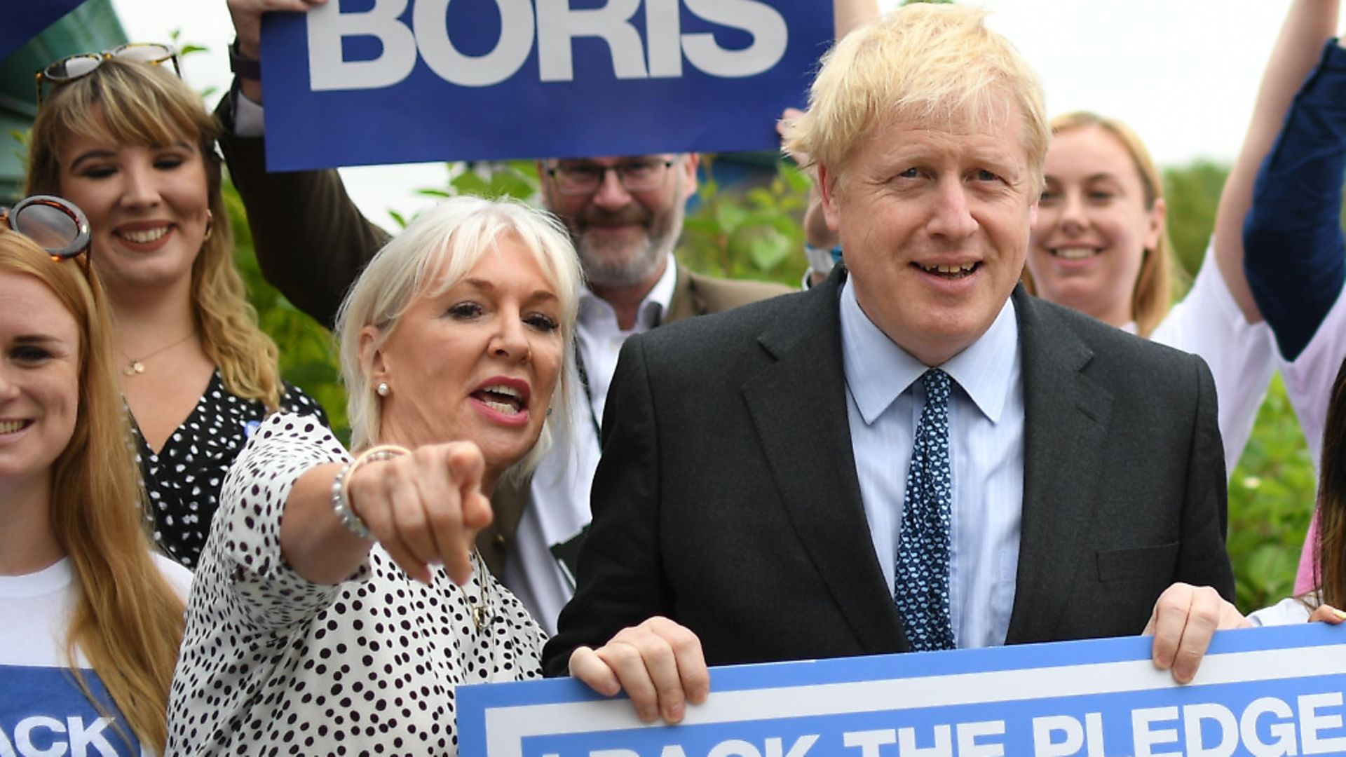 Nadine Dorries with Conservative Party leader Boris Johnson. Photograph: Joe Giddens/PA. - Credit: PA