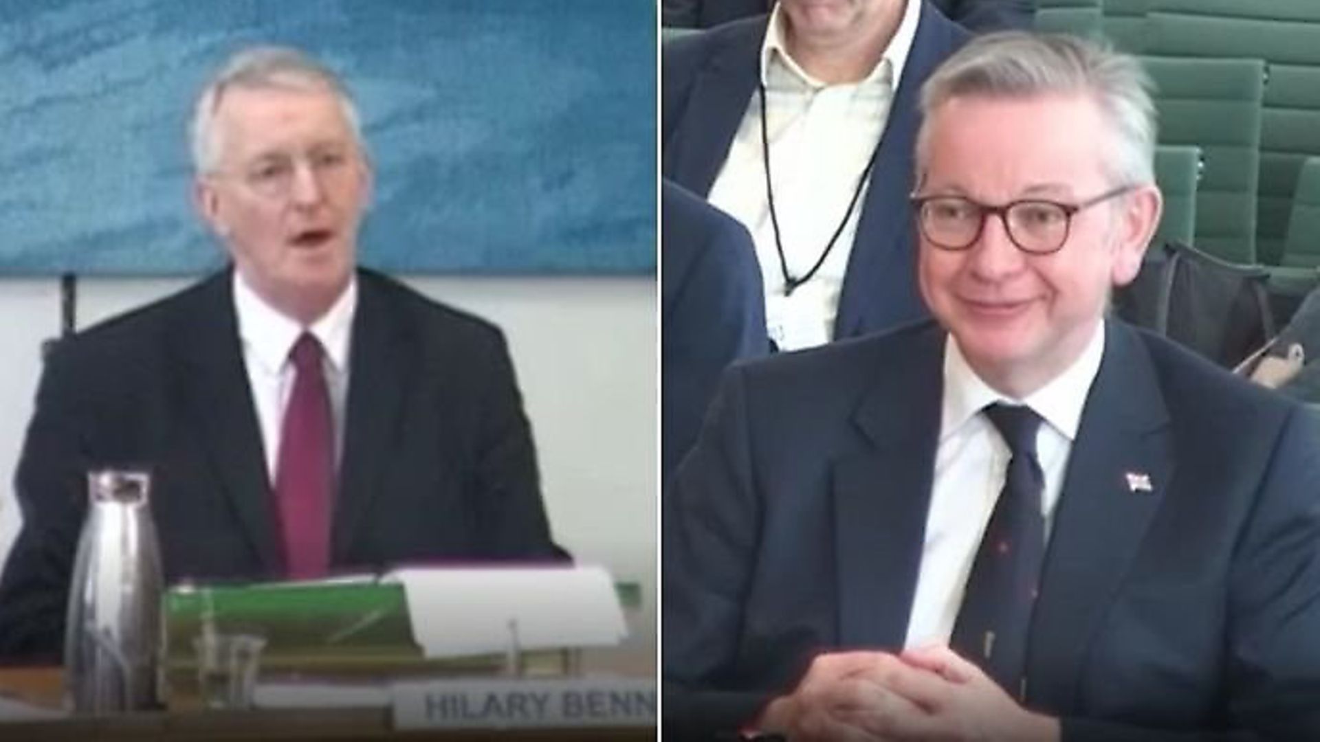 Michael Gove is challenged by Hilary Benn over the lack of Brexit impact paper. Photograph: Parliament TV. - Credit: Archant