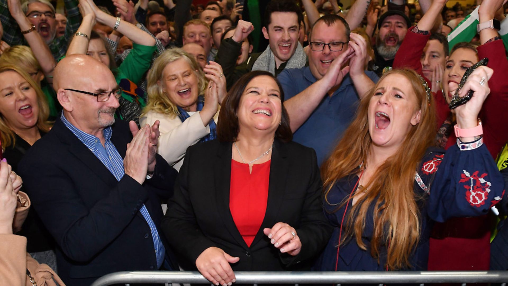 Irish republican Sinn Fein party leader Mary Lou McDonald celebrates her success. Photo: Getty Images - Credit: AFP via Getty Images