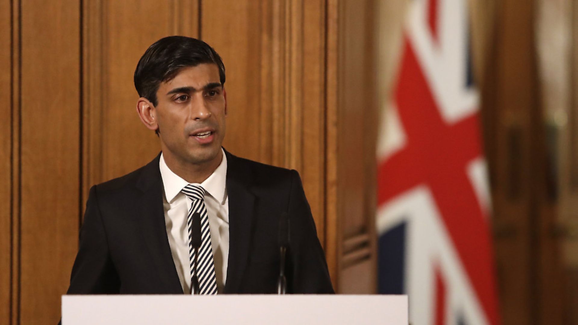 Chancellor Rishi Sunak speaking at a media briefing in Downing Street, London, on Coronavirus (COVID-19) - Credit: PA