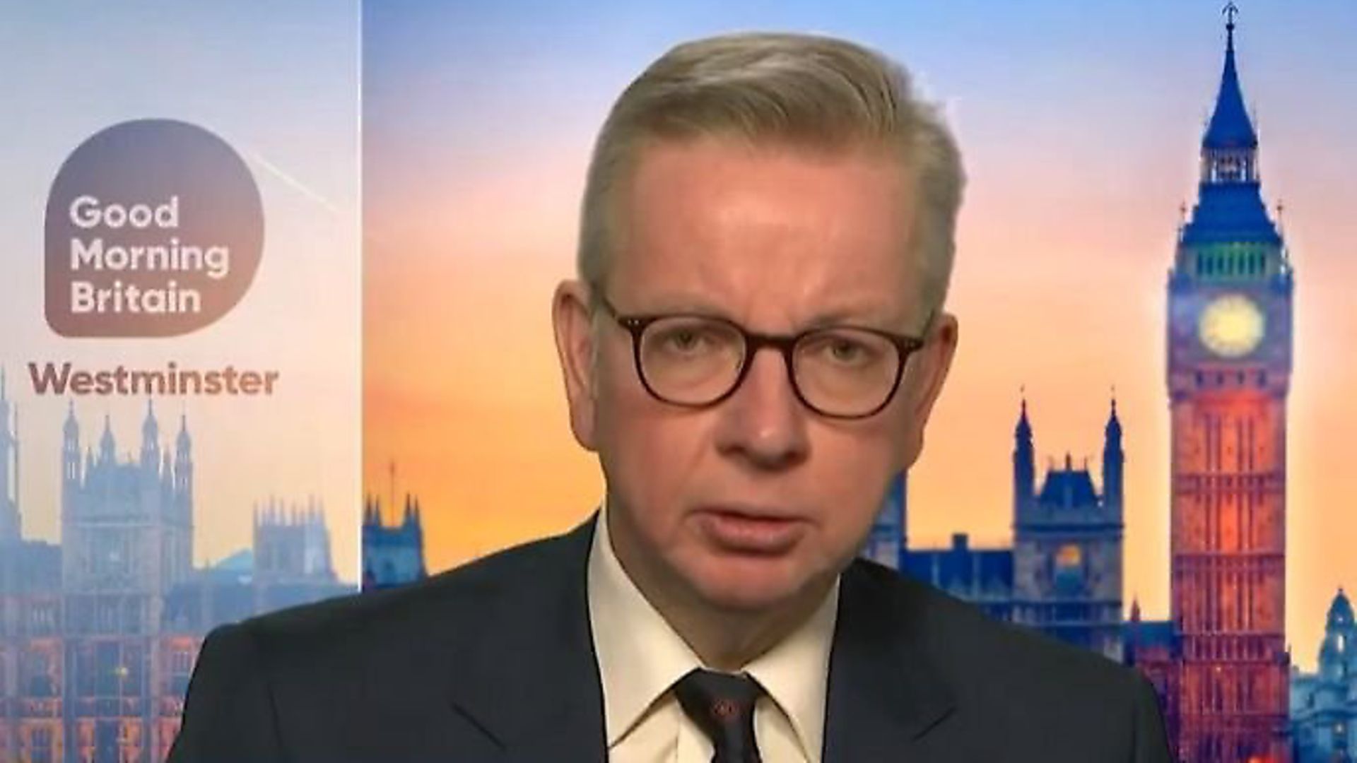 Michael Gove talks about the government's coronavirus advice on Good Morning Britain. Photograph: ITV. - Credit: Archant