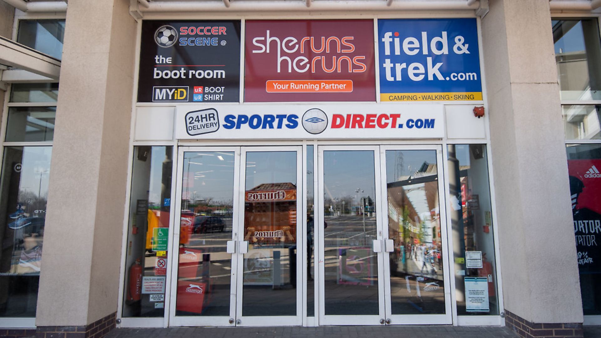 A Sports Direct store in Leicester, the day after Prime Minister Boris Johnson put the UK in lockdown to help curb the spread of the coronavirus. Photograph: Joe Giddens/PA Wire. - Credit: PA
