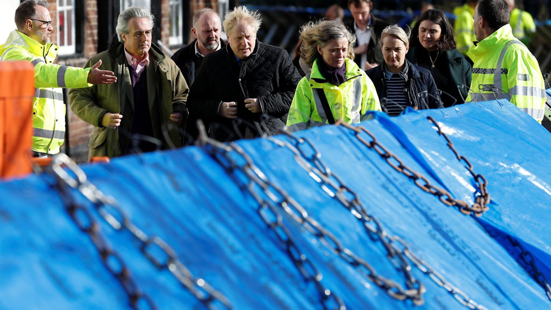 Prime Minister Boris Johnson eventually visited flood victims in Bewdley in Worcestershire to see recovery efforts following recent flooding in the Severn valley and across the UK. Photograph: PETER NICHOLLS/PA. - Credit: PA