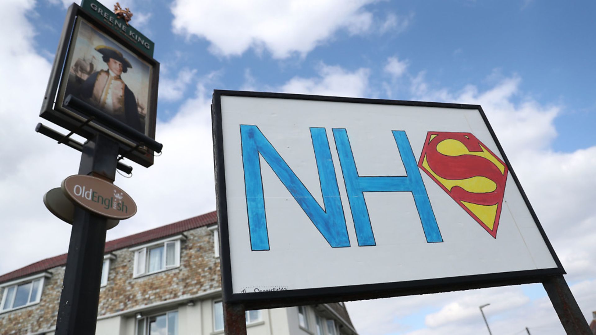 A sign showing support for the NHS outside The Commodore pub in Bournemouth. Photograph: Andrew Matthews/PA Wire. - Credit: PA