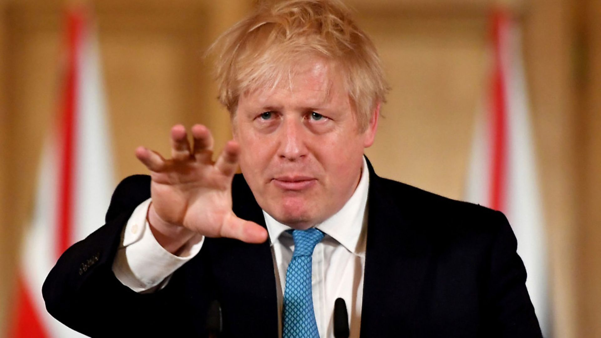 Prime Minister Boris Johnson at a centre for homelessness. Photograph: Tim Clarke/DailyExpress/PA Wire. - Credit: PA