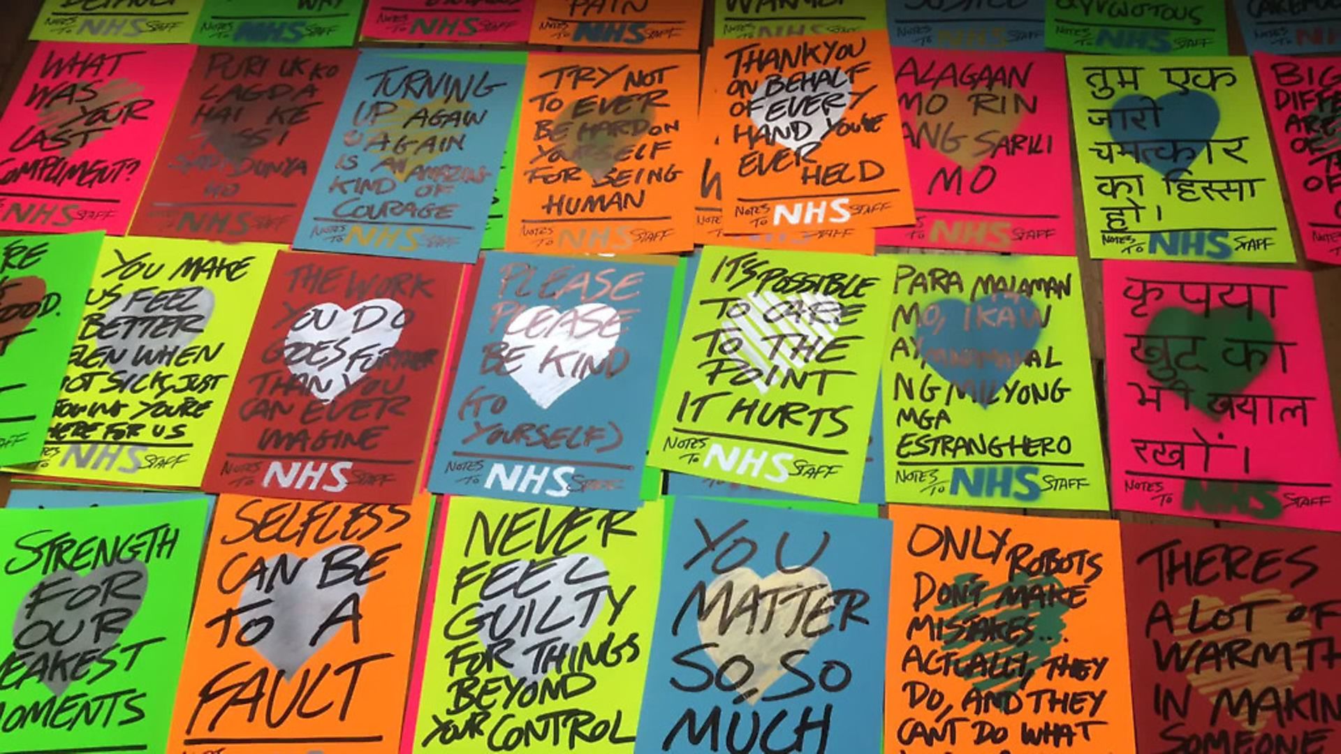 Motivational posters for NHS workers are a sign of a more passionate response to the coronavirus outbreak Photograph: Andy Leek/PA Wire

. - Credit: PA