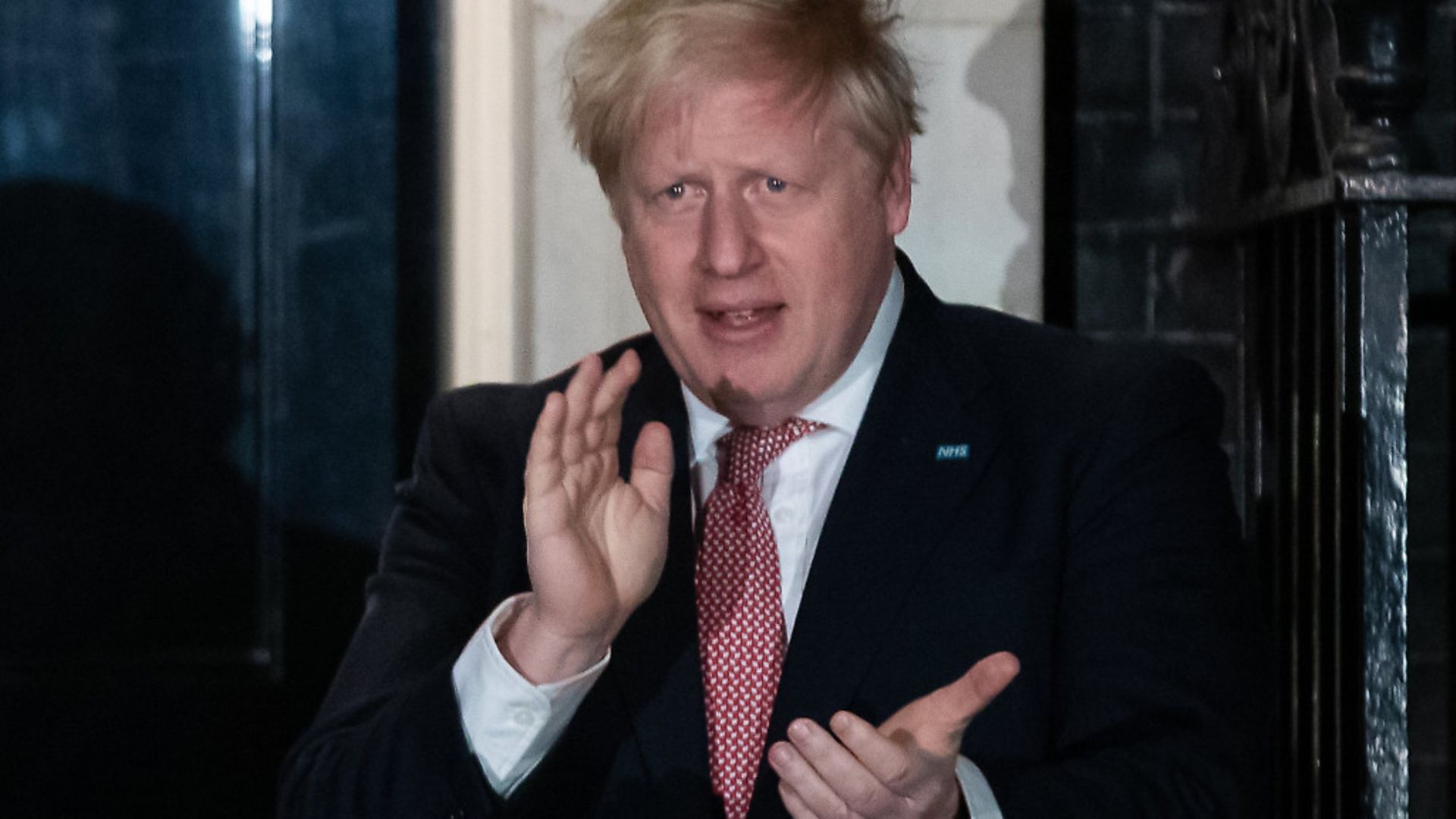 Prime Minister Boris Johnson outside 10 Downing Street, joining a national applause for the NHS. Picture: Aaron Chown/PA - Credit: PA