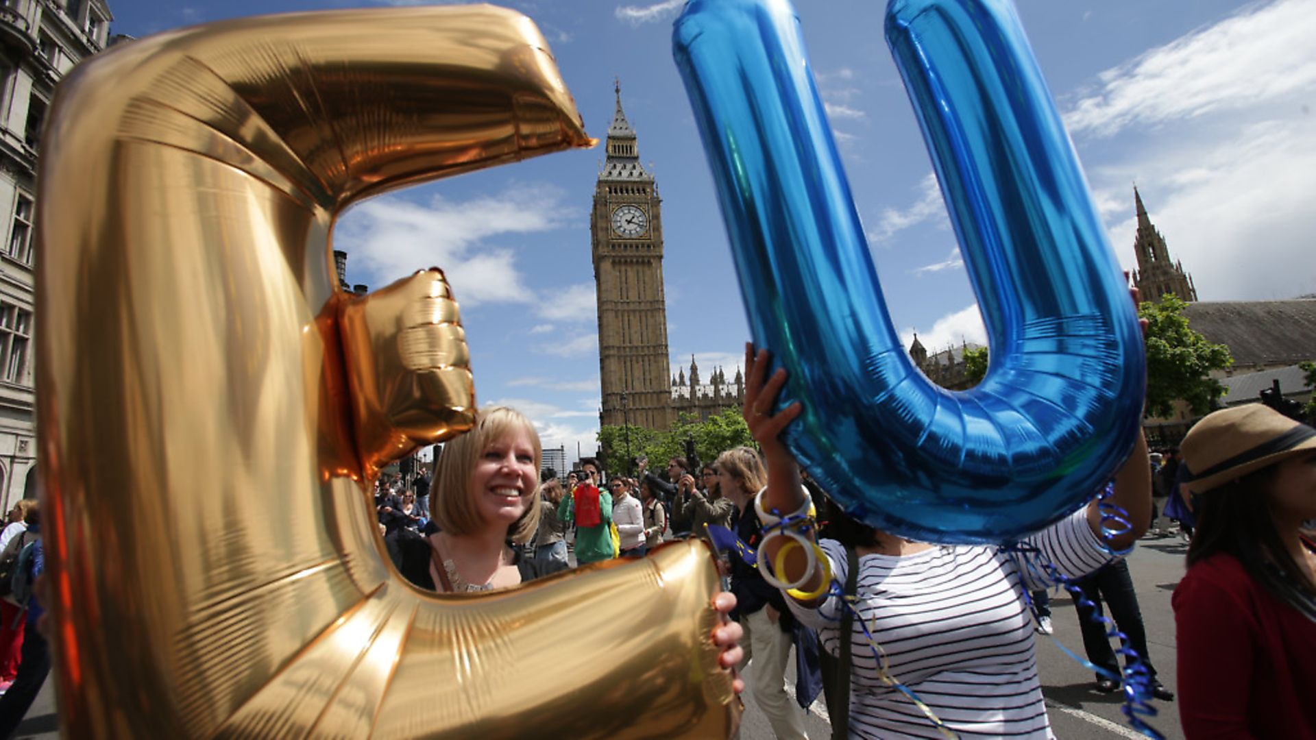 Remain supporters demonstrate in Parliament Square in London fighting against Brexit. Photograph: Daniel Leal-Olivas/PA. - Credit: PA