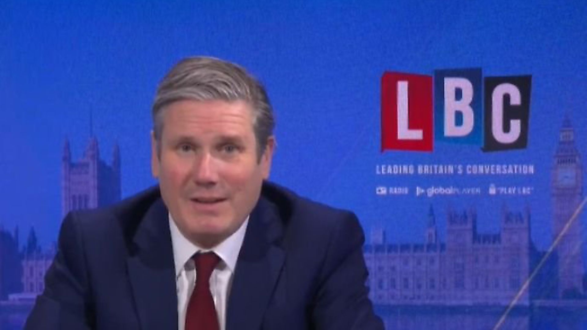 Keir Starmer appears on Nick Ferrari's LBC programme. Photograph: LBC/Global. - Credit: Archant