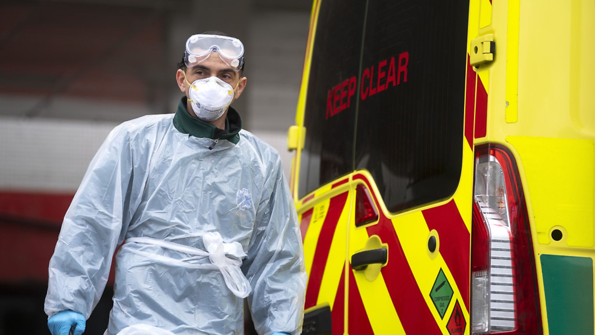 An NHS worker wearing PPE as the UK continues in lockdown to help curb the spread of the coronavirus. Photograph: Victoria Jones/PA. - Credit: PA