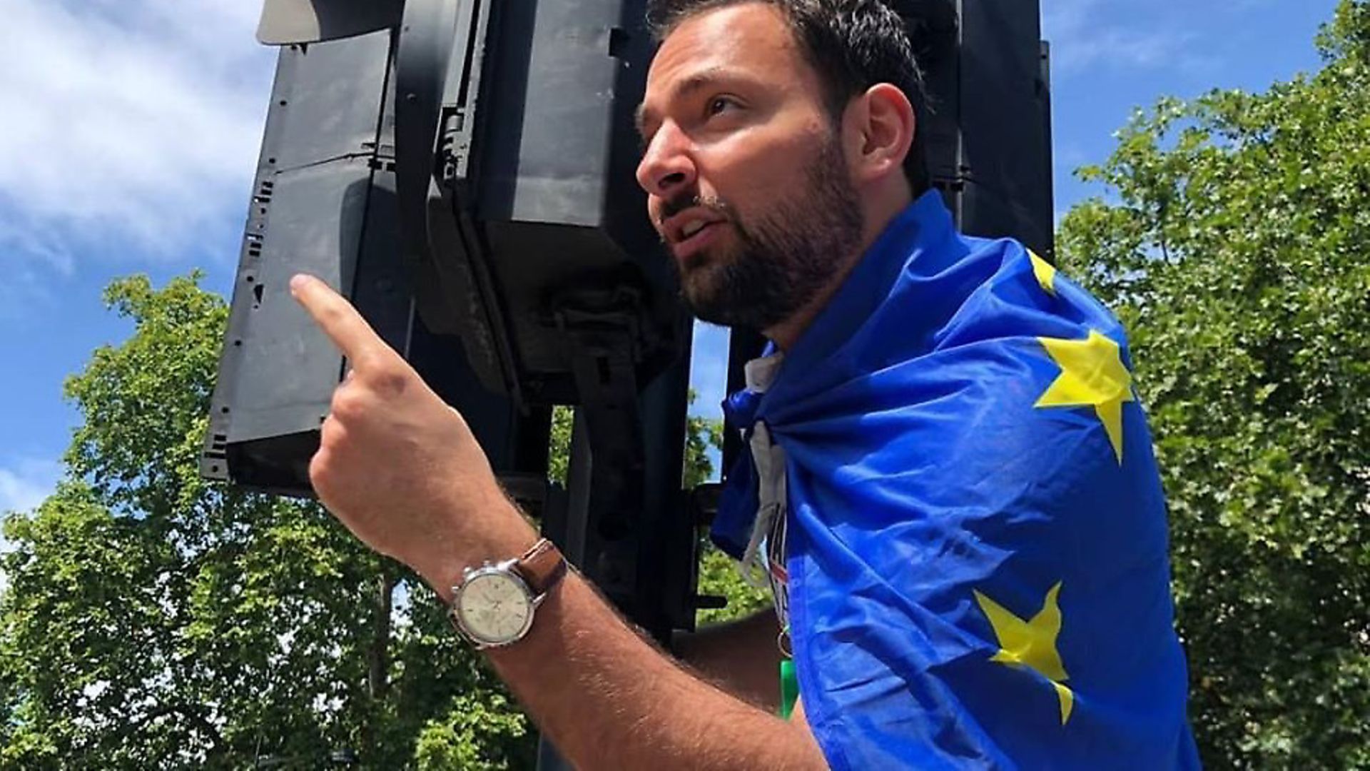 Blaise Baquiche campaigning at an anti-Brexit march. Picture: Contributed - Credit: Archant