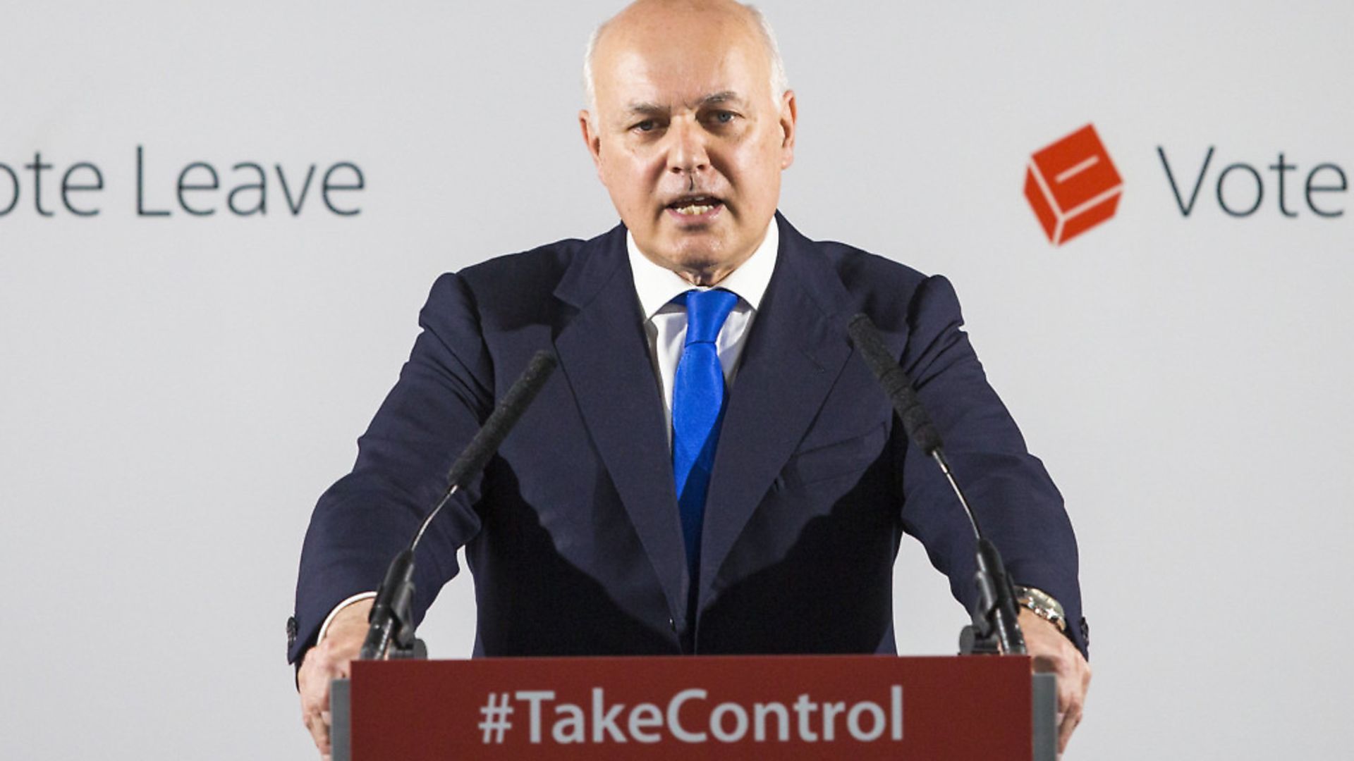 Brexiteer Iain Duncan Smith gives a speech as part of the Vote Leave campaign during the EU referendum. (Photo by Jack Taylor/Getty Images) - Credit: Getty Images