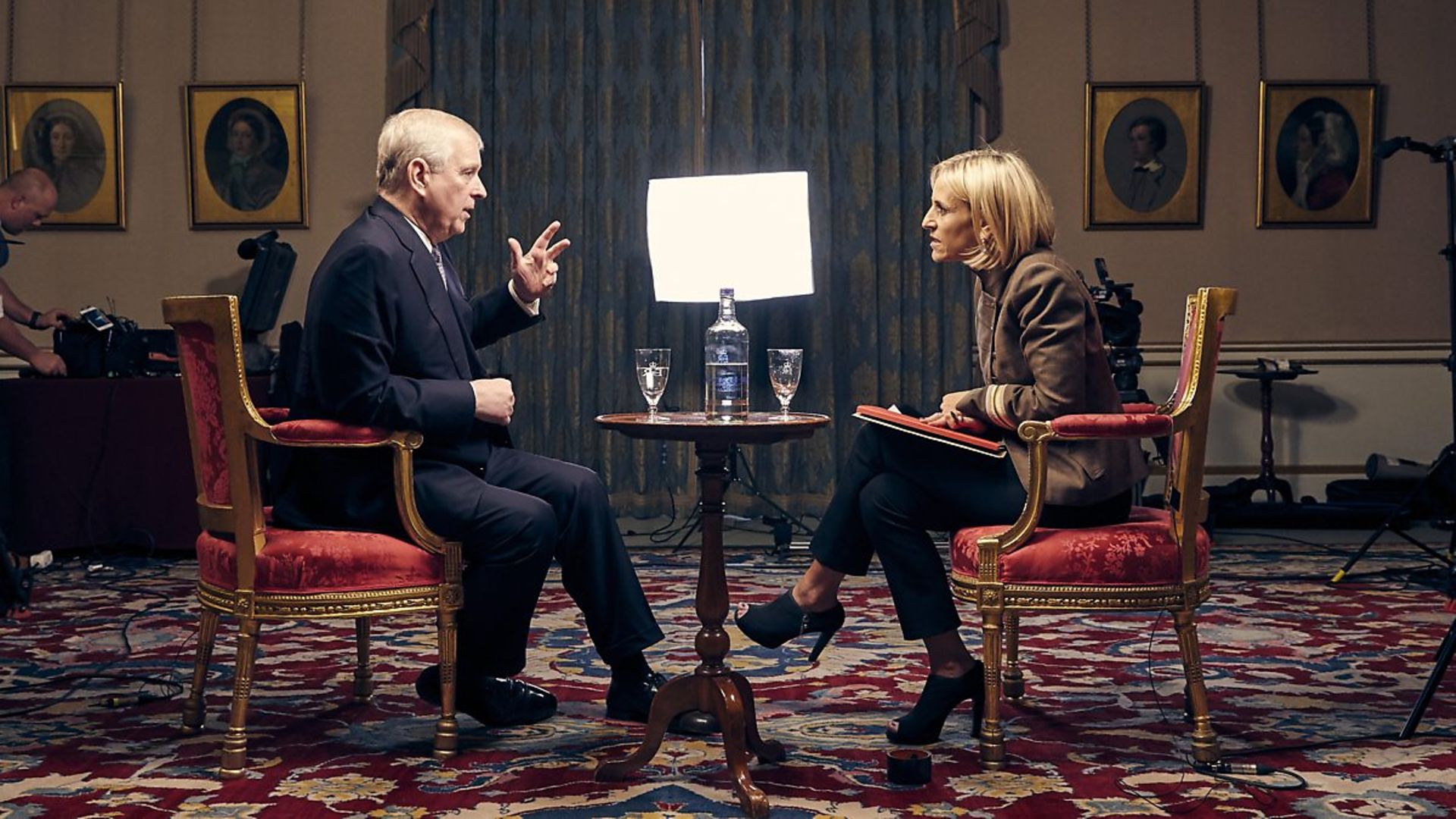 Prince Andrew is interviewed by the BBC's Emily Maitlis - Credit: BBC