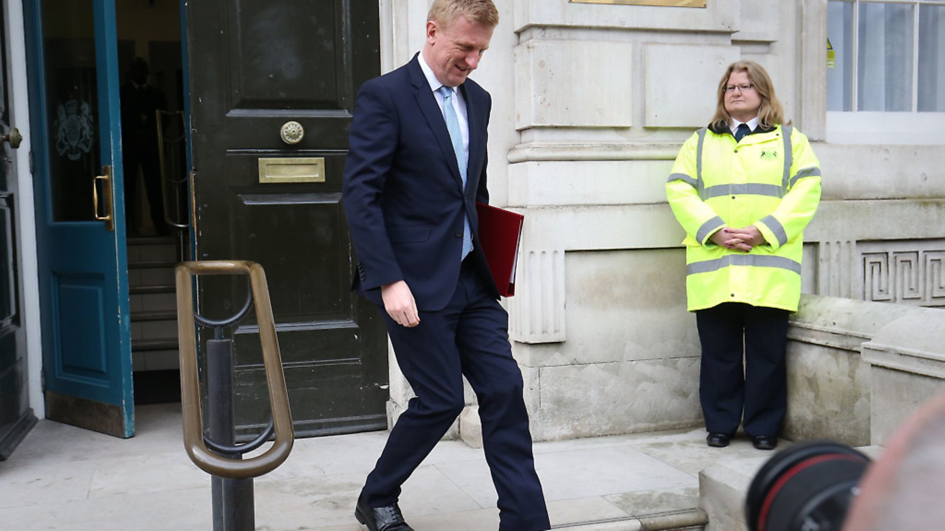 Digital, Culture, Media and Sport Secretary Oliver Dowden leaves the Cabinet Office in Whitehall, London, after a meeting of the government's emergency committee Cobra to discuss coronavirus. Photograph: Jonathan Brady/PA. - Credit: PA