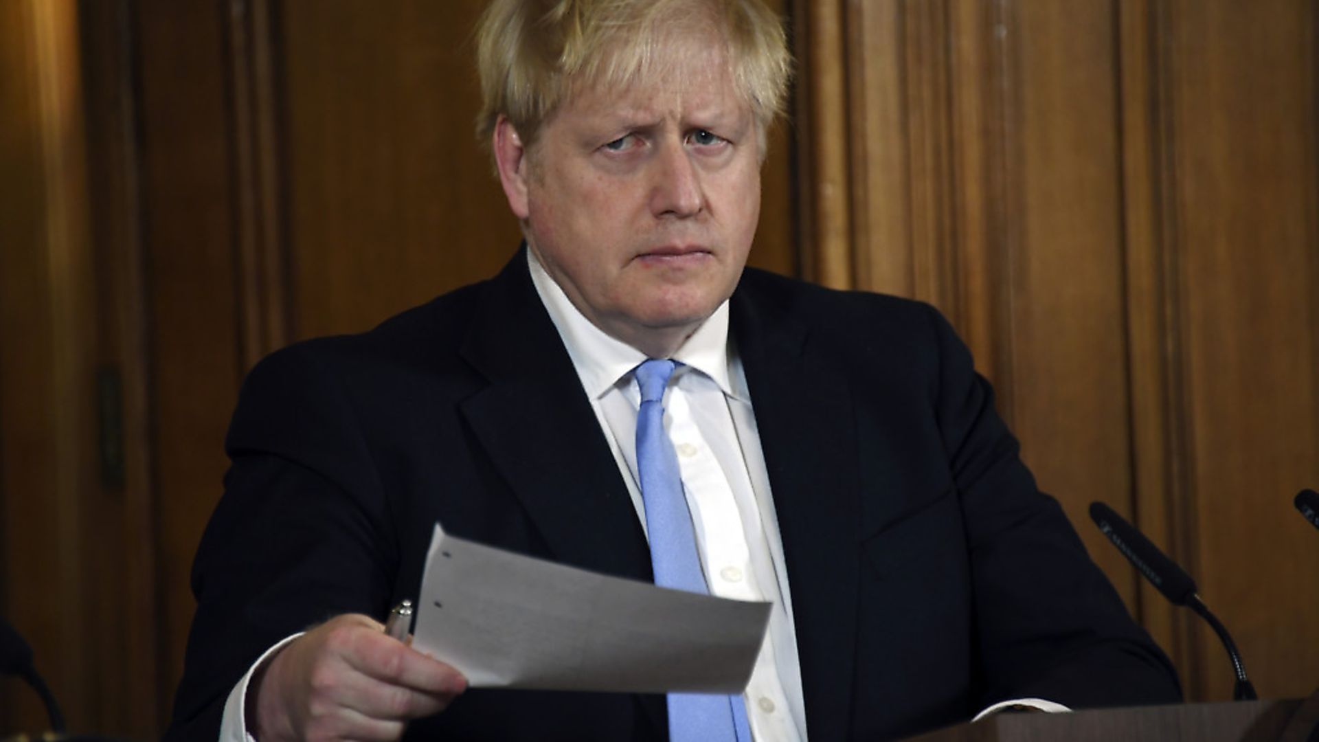 Prime Minister Boris Johnson during a press conference, at 10 Downing Street, in London, on the government's coronavirus action plan. Photograph: Alberto Pezzali/PA. - Credit: PA