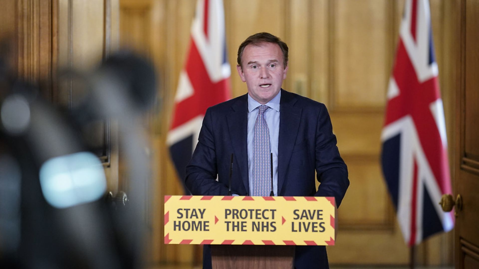 Environment Secretary George Eustice during a media briefing in Downing Street on coronavirus (COVID-19). Photograph: Andrew Parsons/10 Downing Street/Crown Copyright/PA Wire

. - Credit: PA