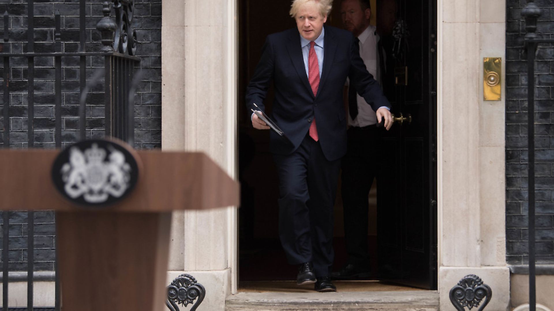 Prime Minister Boris Johnson makes a statement outside 10 Downing Street. Photograph: Stefan Rousseau/PA Wire. - Credit: PA
