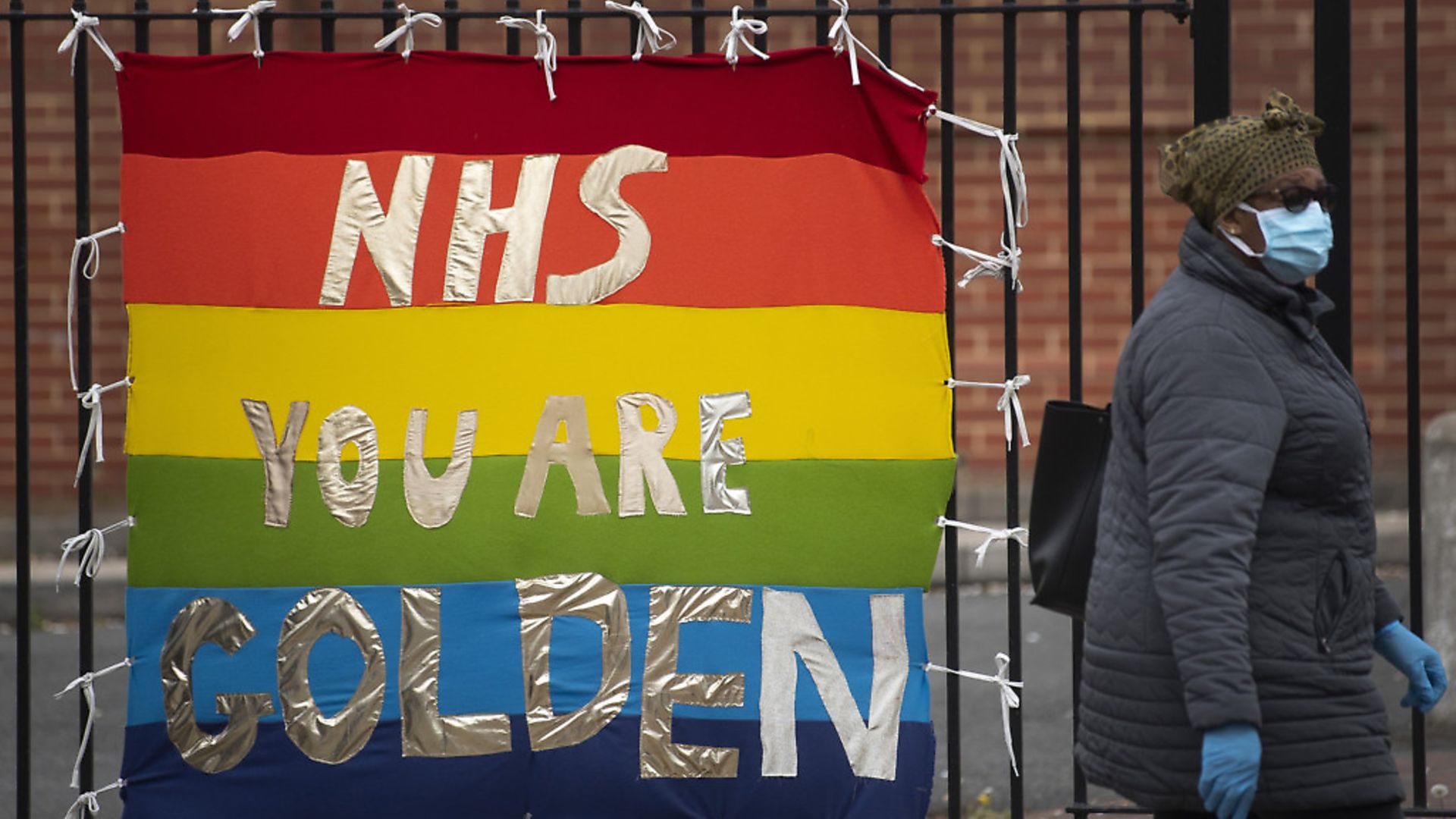 A banner in support of the NHS opposite King's College Hospital in south London as the UK continues in lockdown to help curb the spread of the coronavirus. Photograph: Victoria Jones/PA. - Credit: PA