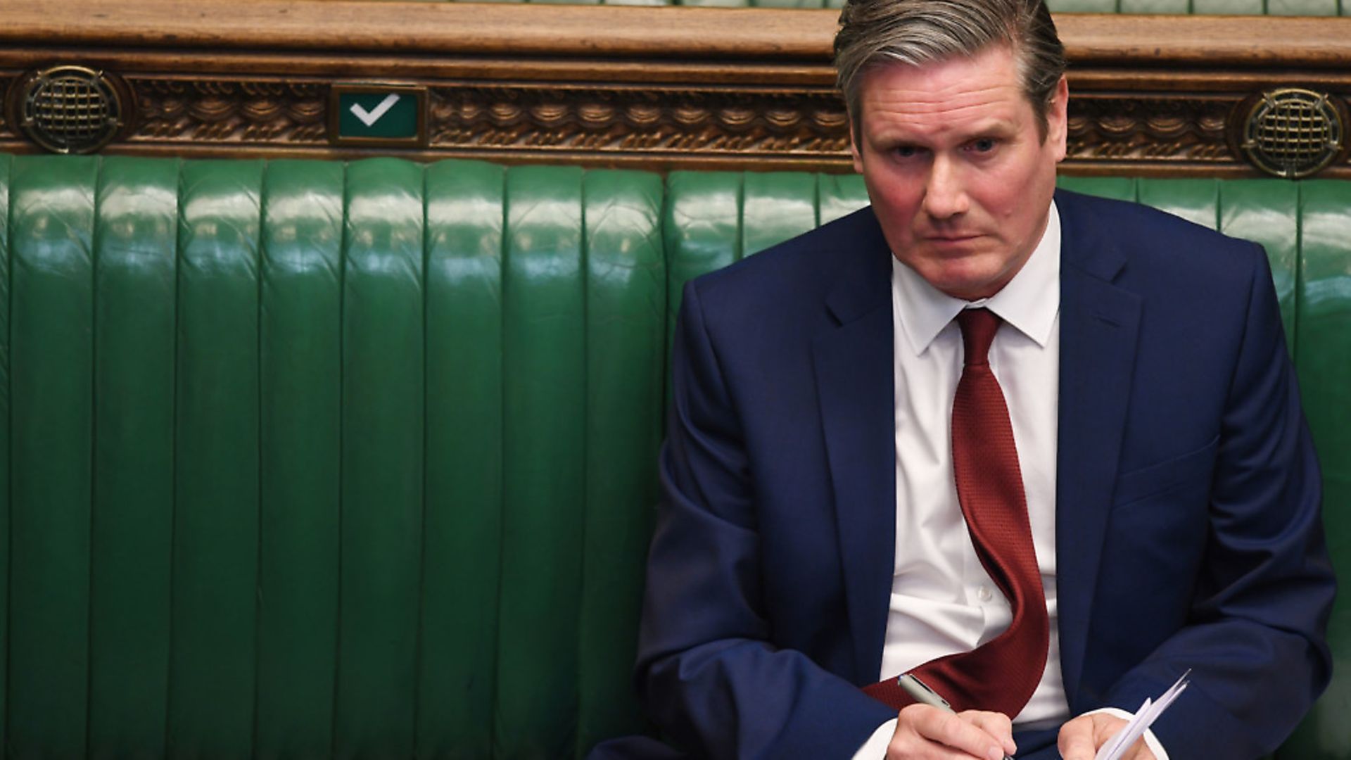 Labour leader, Sir Keir Starmer, listening to Prime Minister Boris Johnson in the House of Commons. Photograph: UK Parliament/Jessica Taylor/PA Wire. - Credit: PA