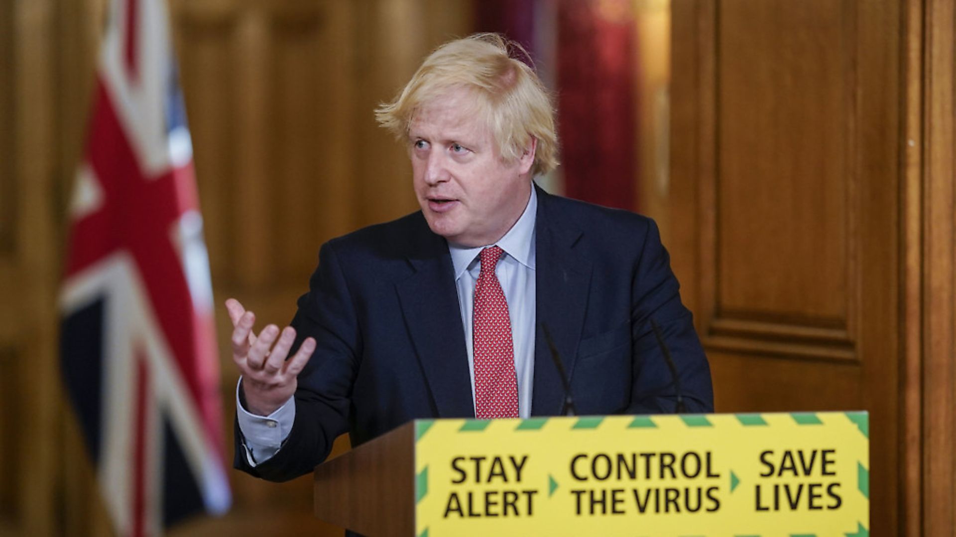 Prime Minister Boris Johnson during a media briefing in Downing Street. Photograph: Andrew Parsons/10 Downing Street/Crown Copyright/PA Wire

. - Credit: PA