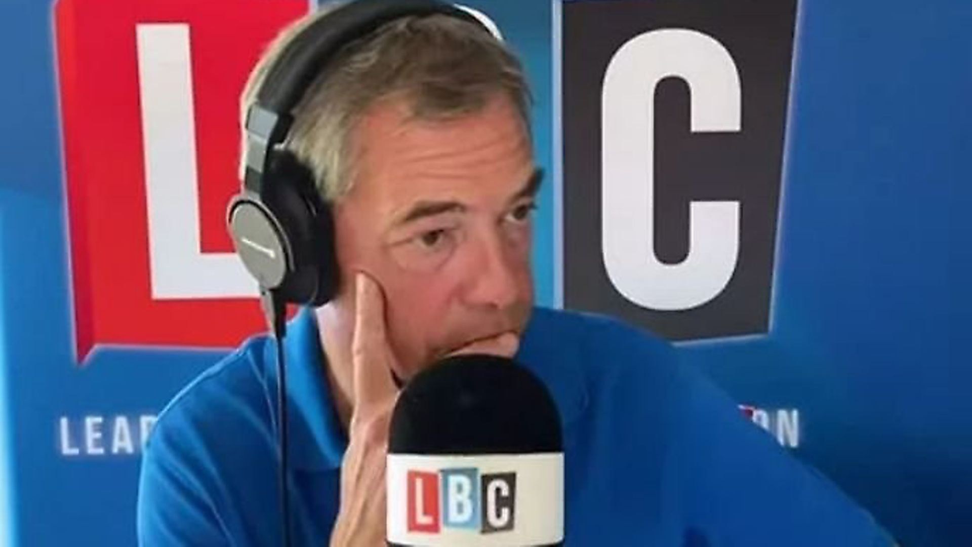 Nigel Farage speaks on LBC Radio. Photograph: LBC. - Credit: Archant