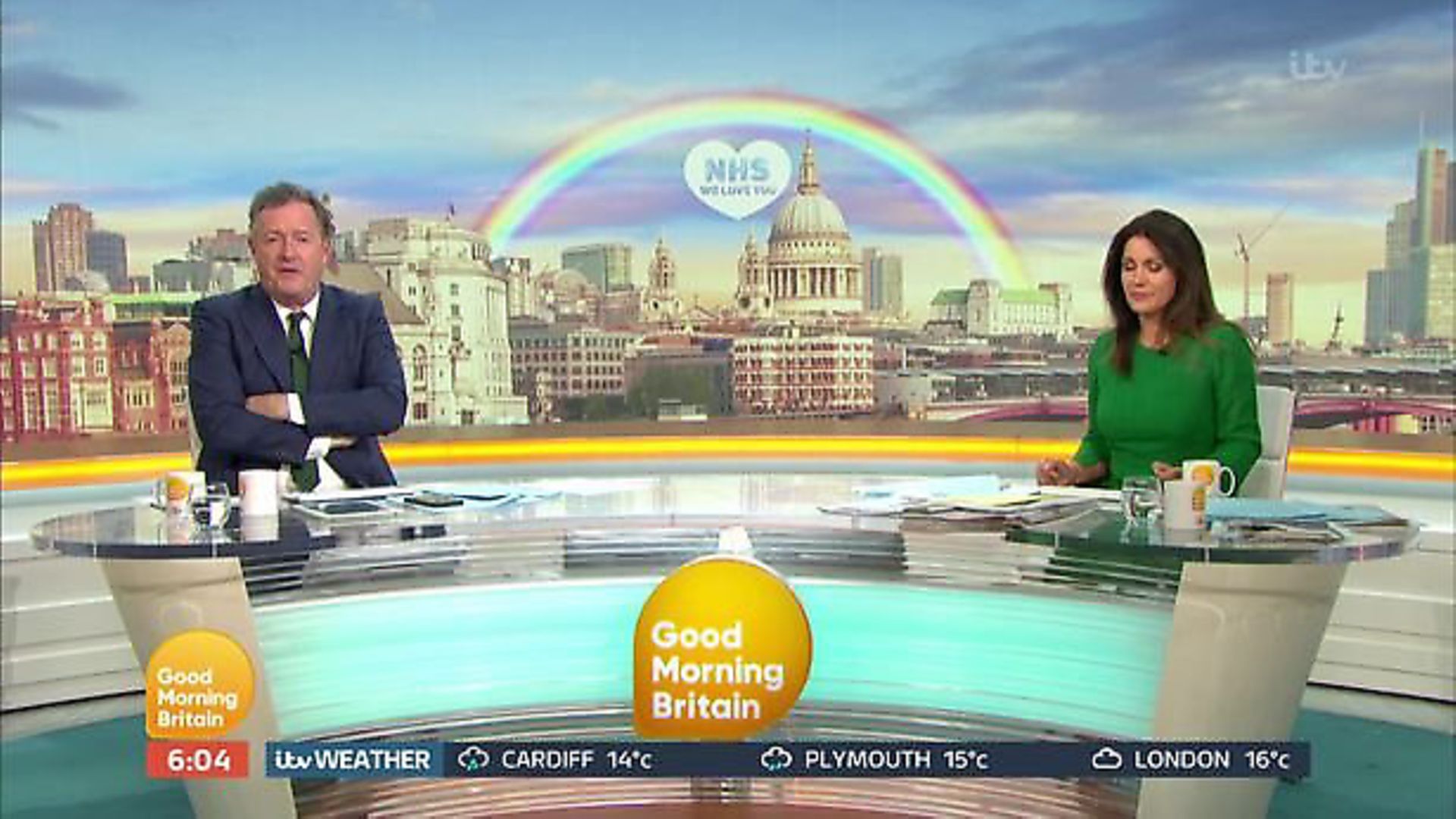 Piers Morgan and Susanna Reid on Good Morning Britain. Photograph: ITV. - Credit: Archant